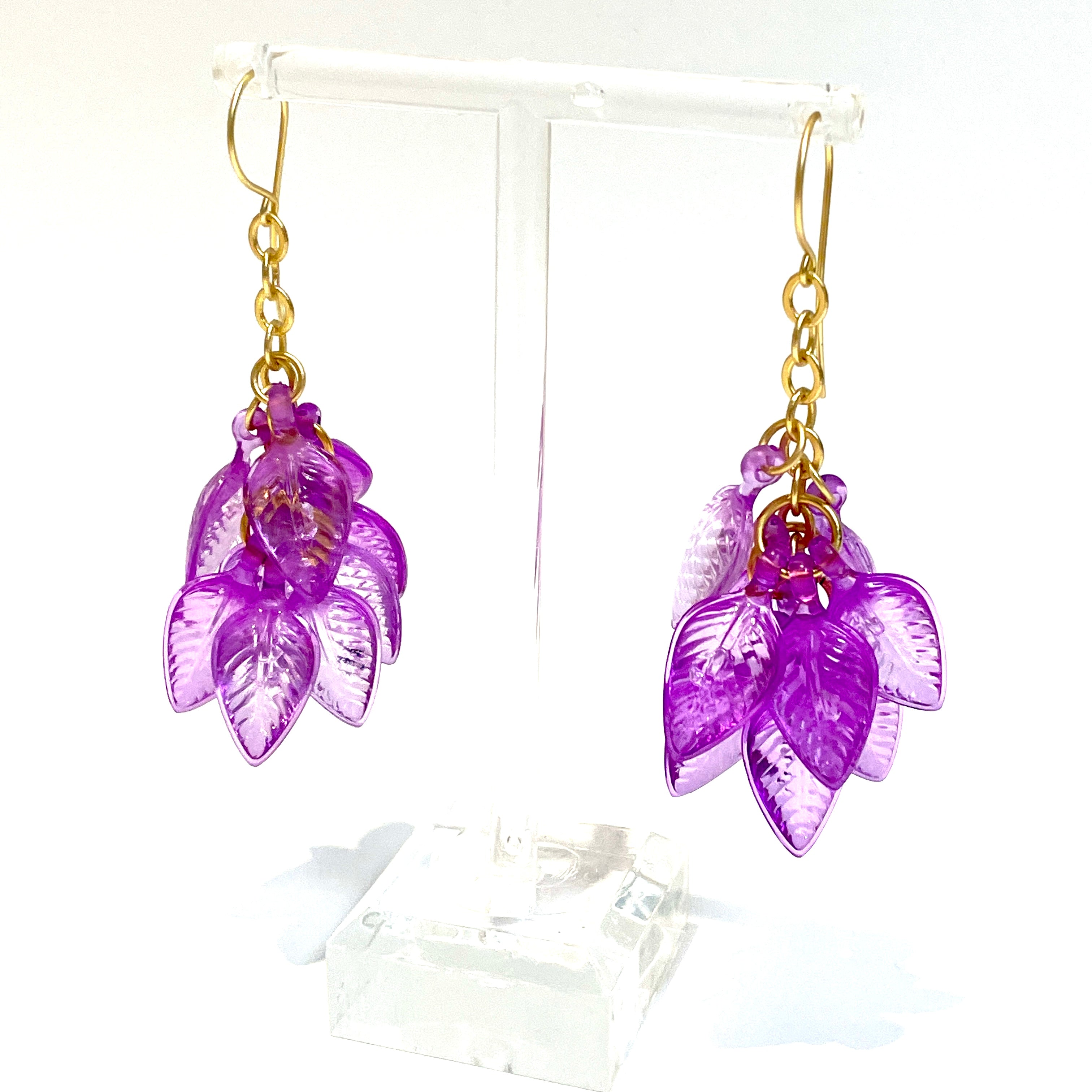 Leaf drop earrings
