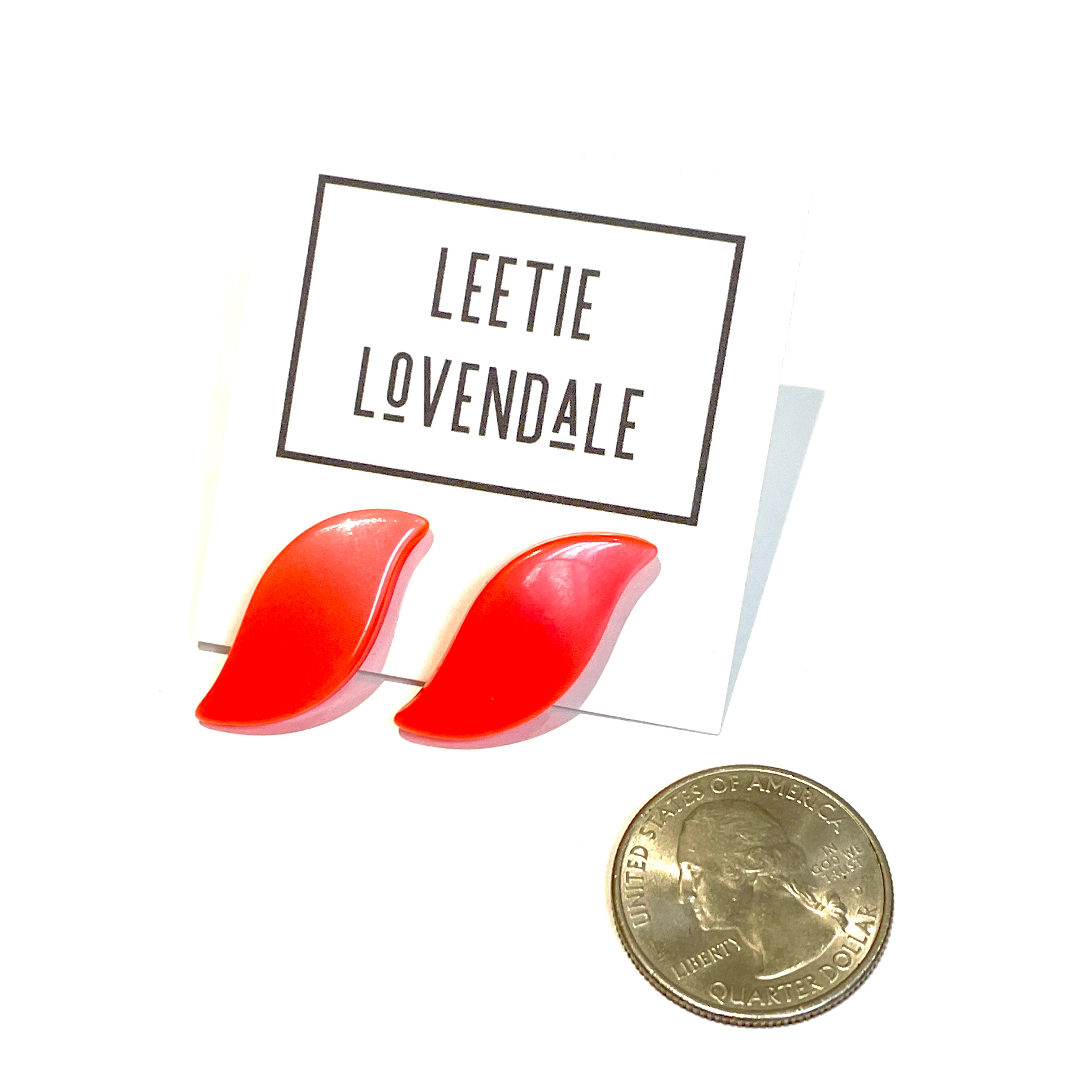 Vintage Lucite Orange stud earrings