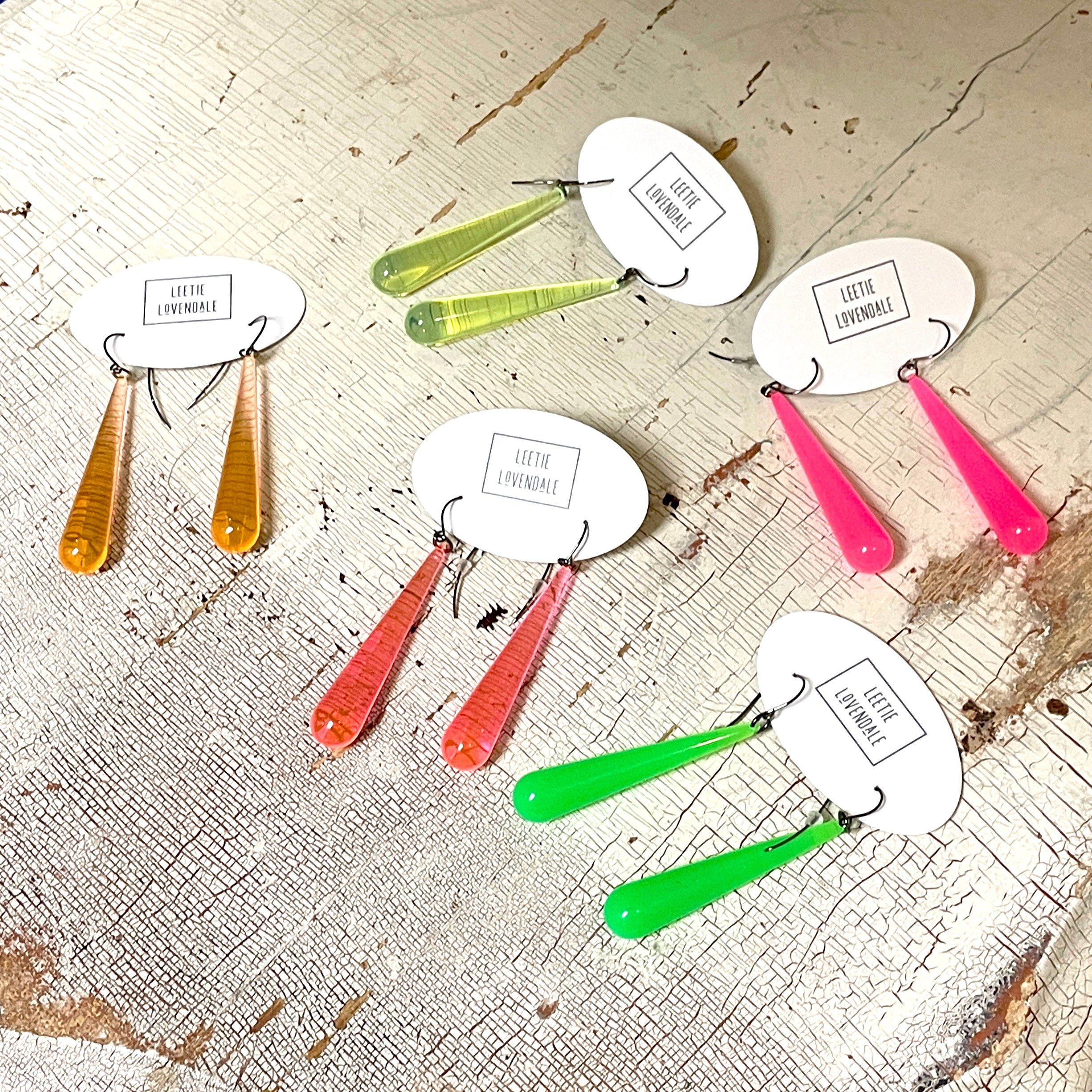 Neon Teardrop Earrings