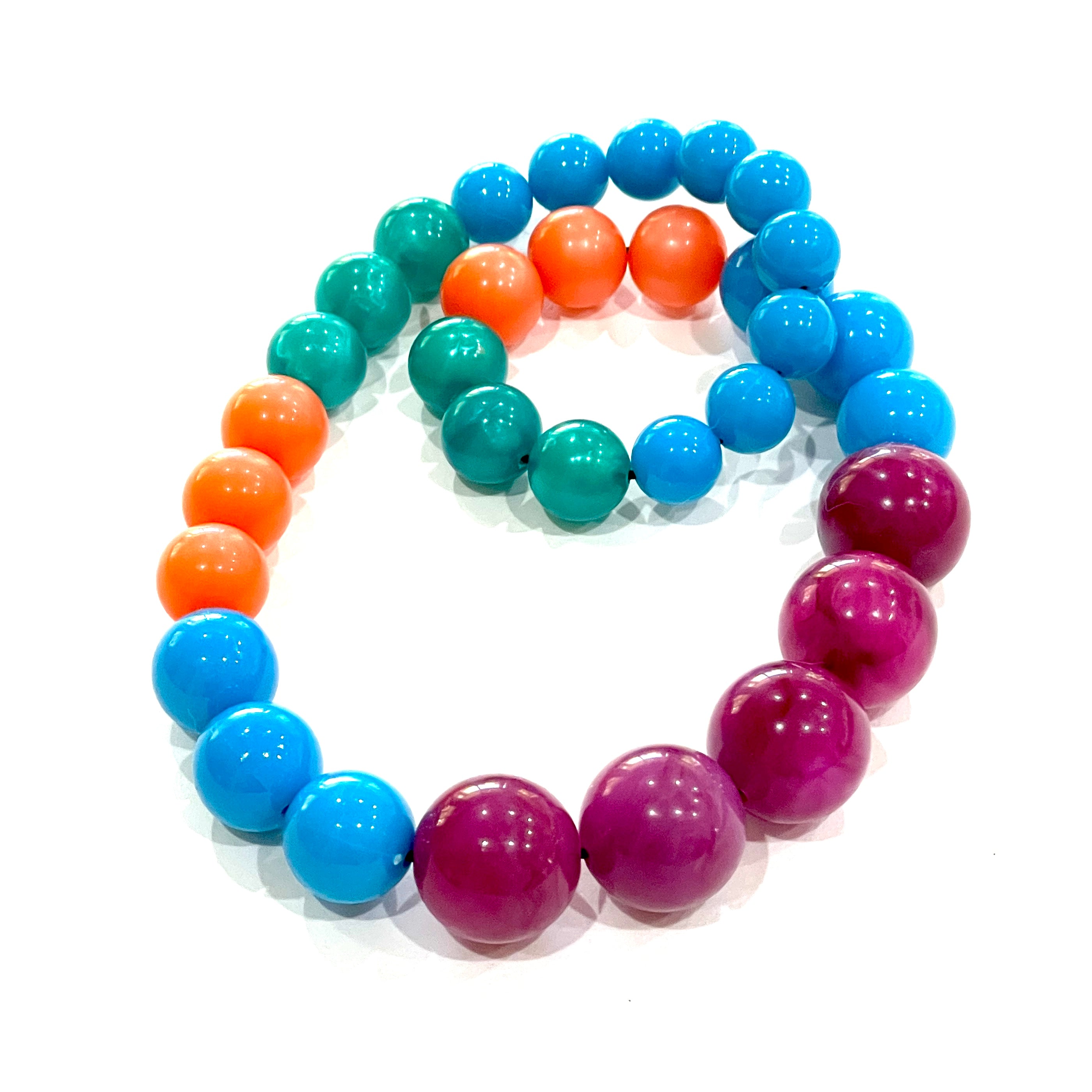 bright aqua purple necklace