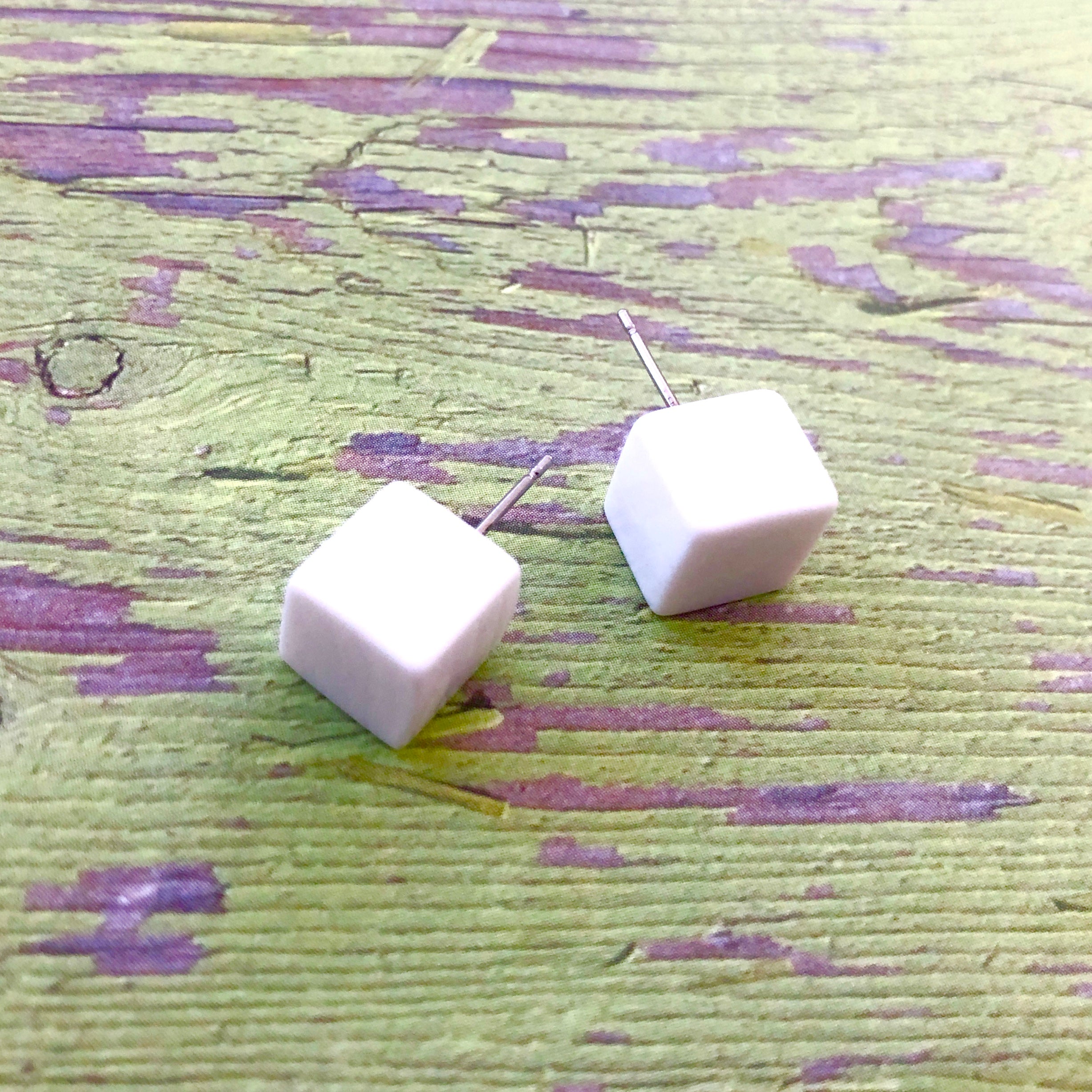 white lucite stud