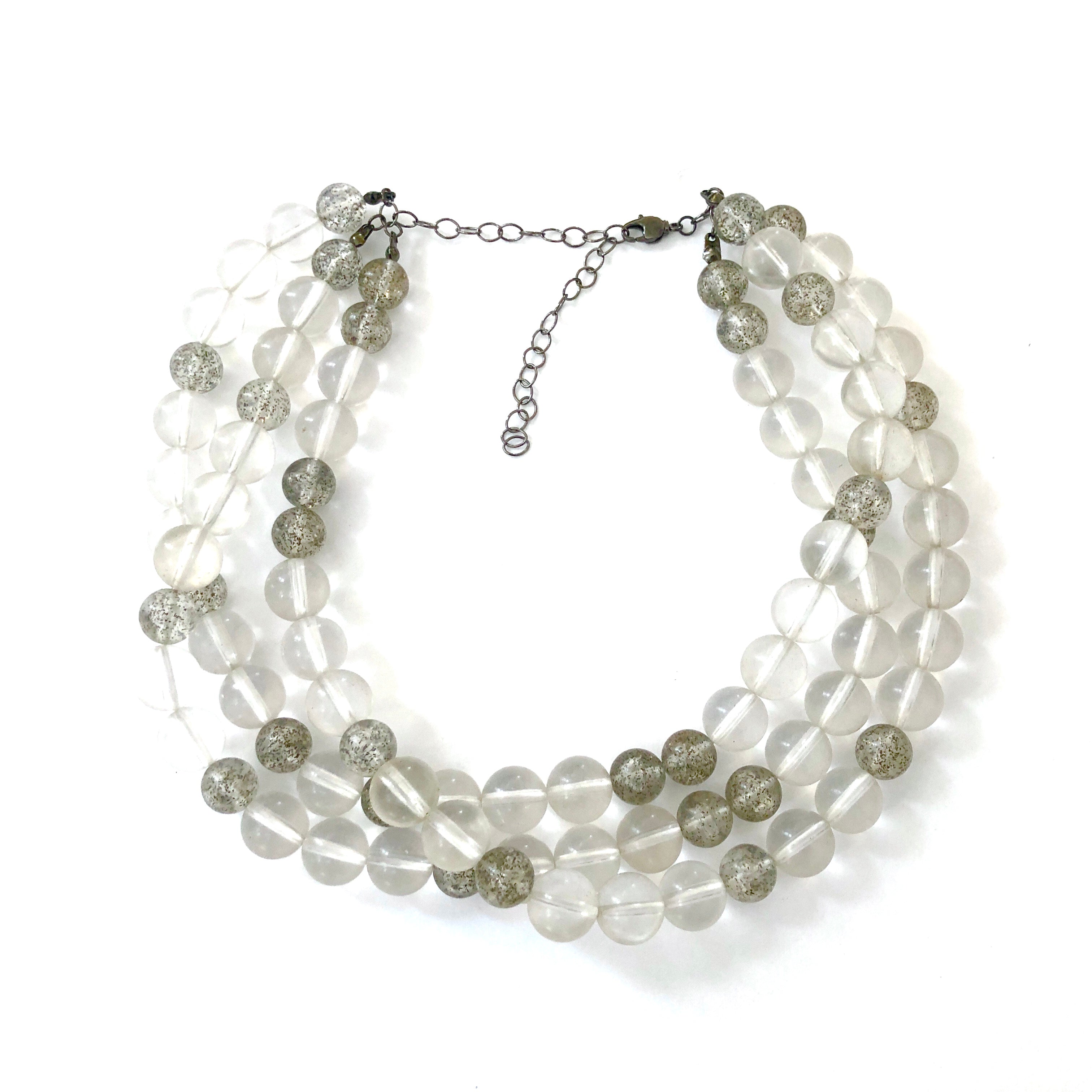 clear necklace beaded