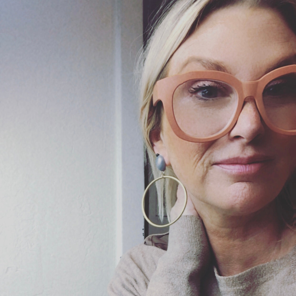 loop earrings on heather