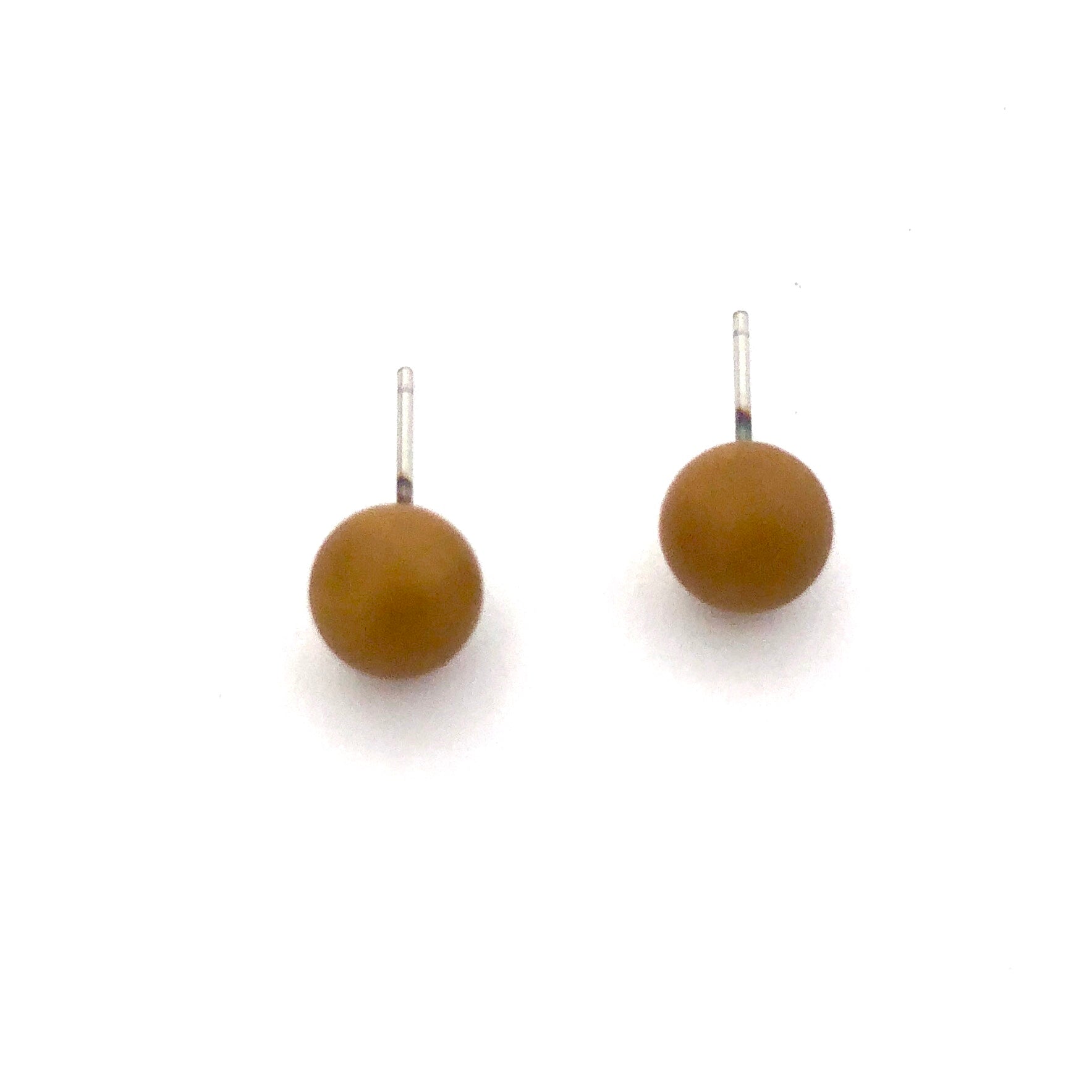 Terracotta Lucite Mini Ball Stud Earrings