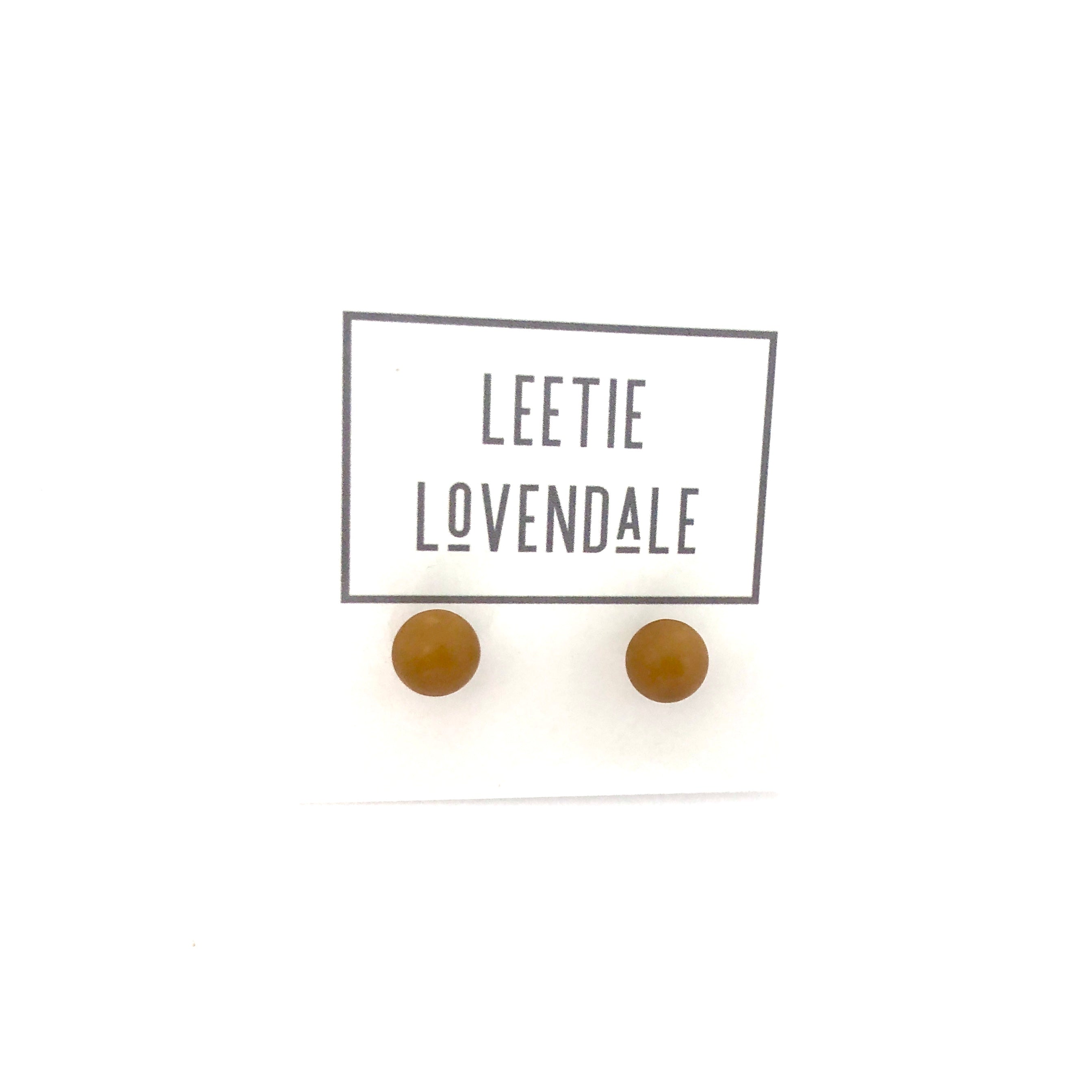 Terracotta Lucite Mini Ball Stud Earrings