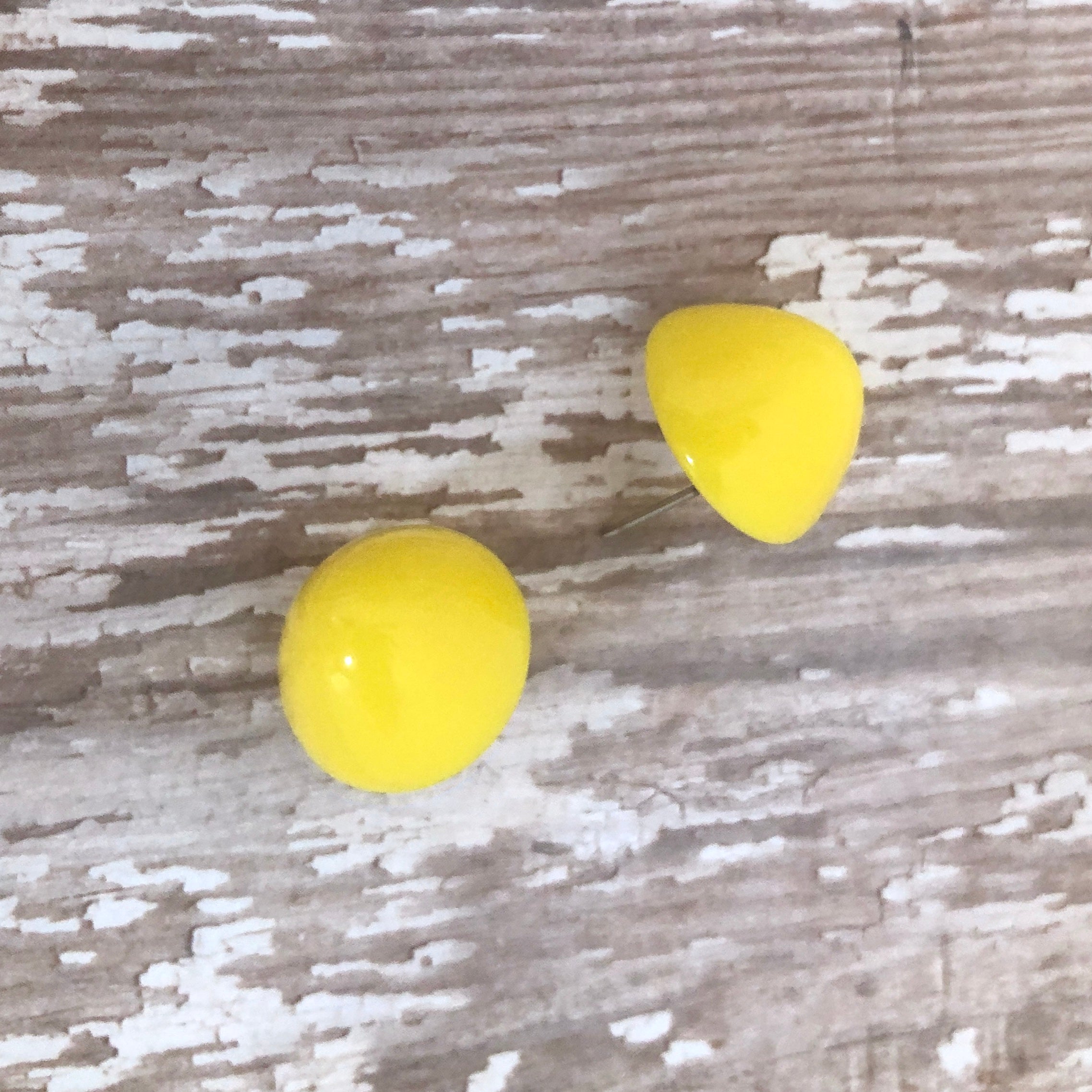 yellow stud earrings