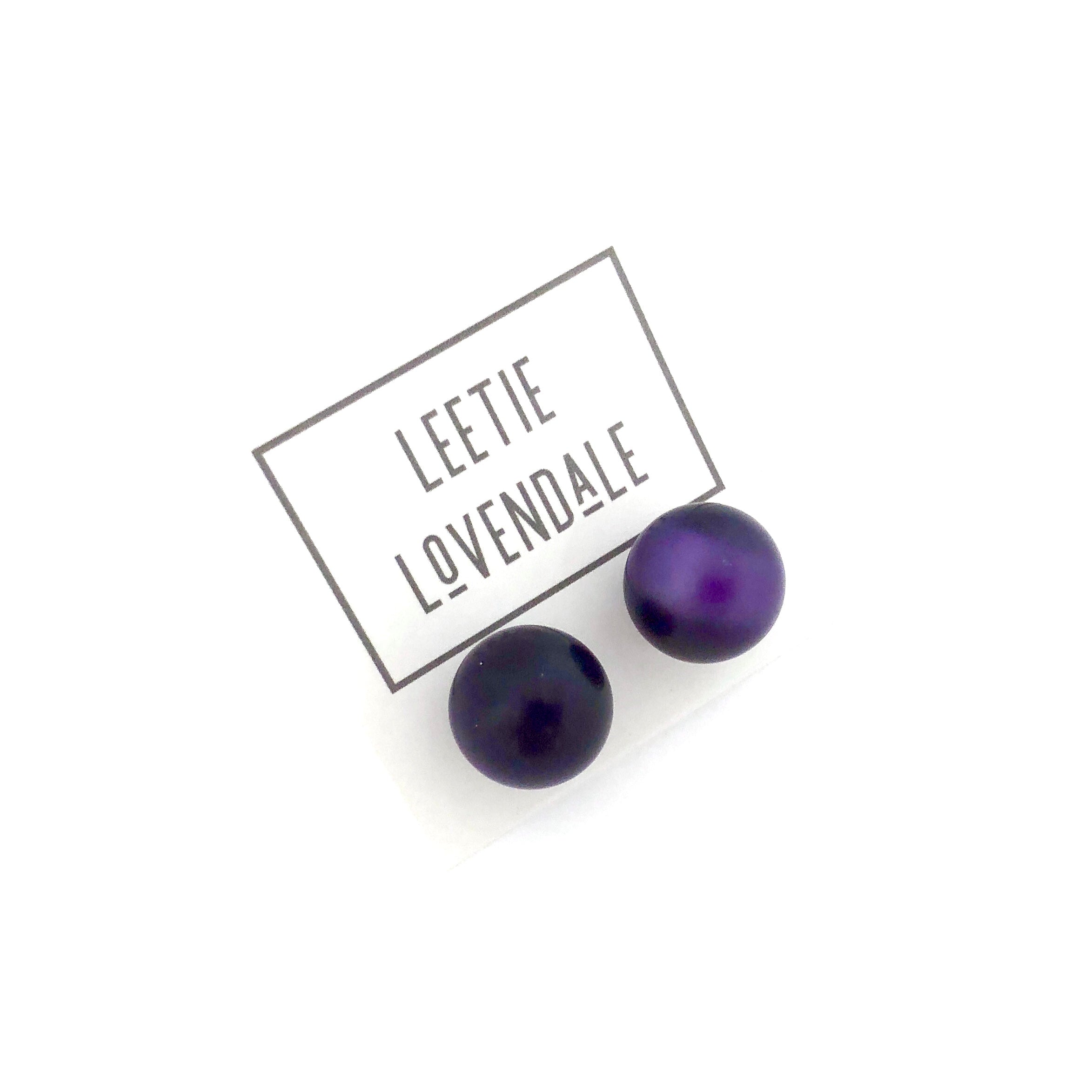 Purple Moonglow Jumbo Ball Stud Earrings