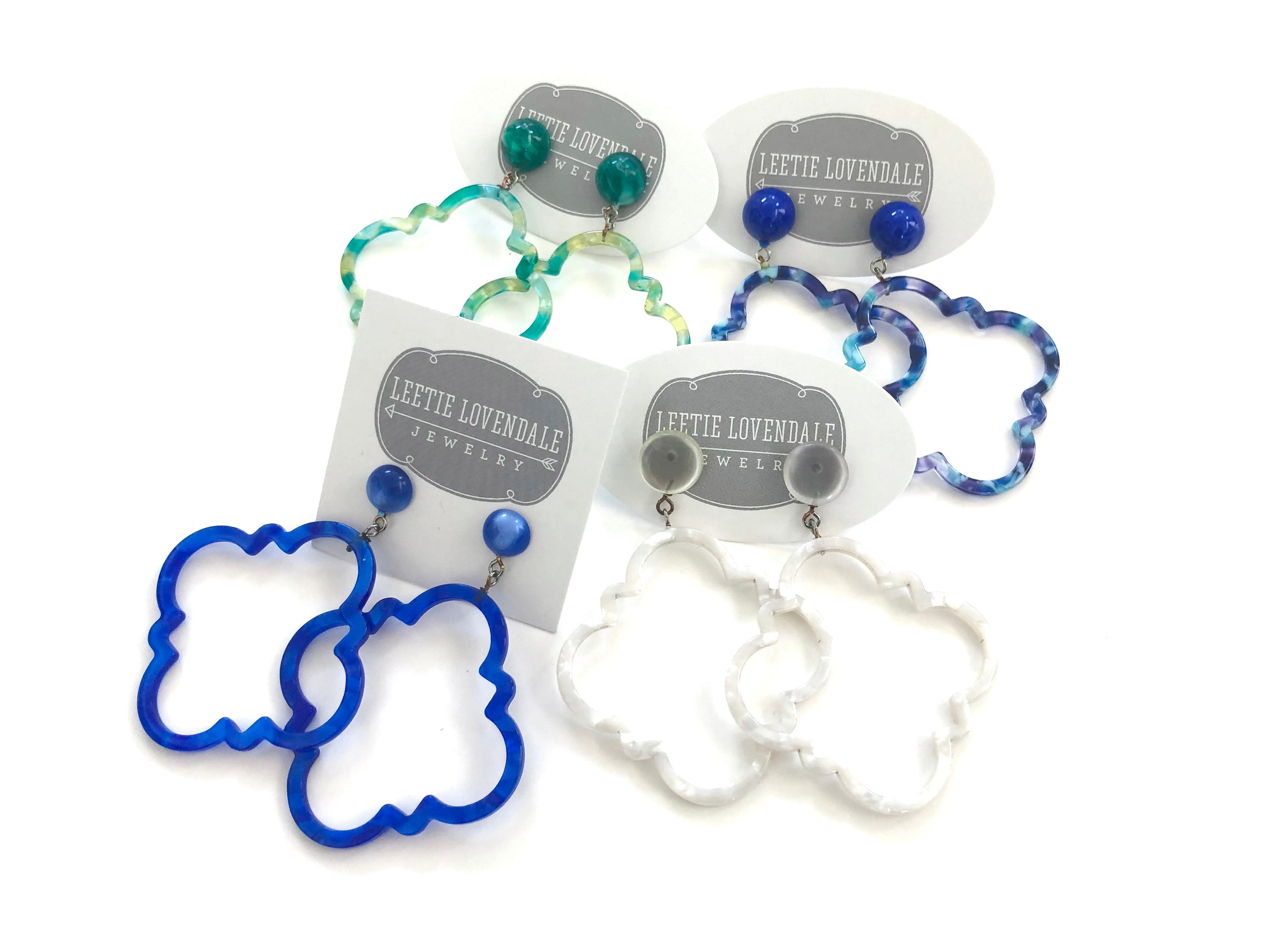 vintage lucite & cellulose earrings