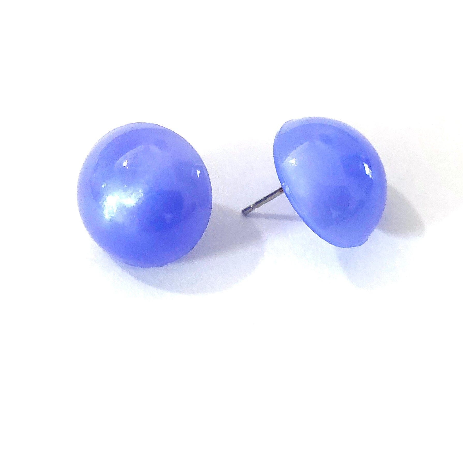 Lavender Aura Glow Retro Button Studs