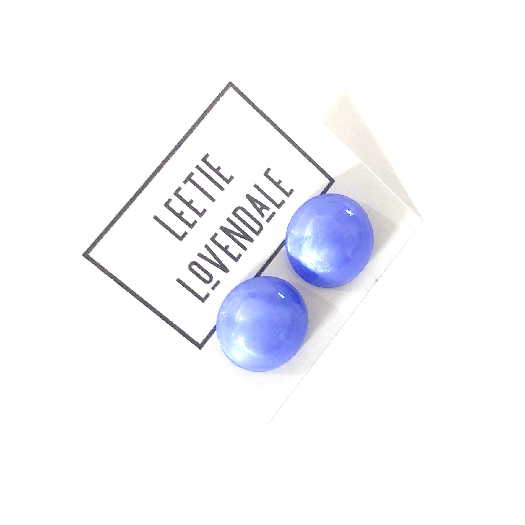 Lavender Aura Glow Retro Button Studs