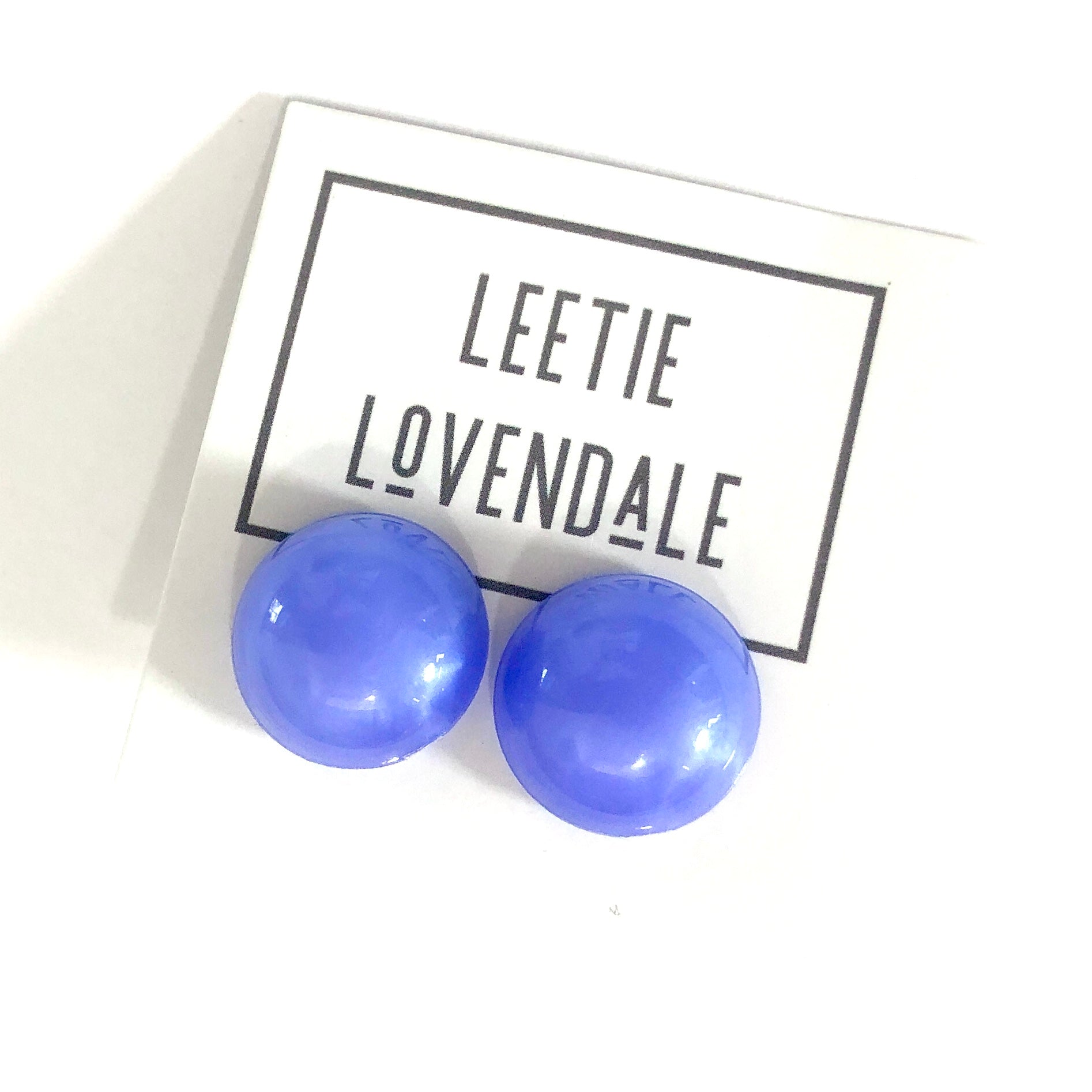 Lavender Aura Glow Retro Button Studs
