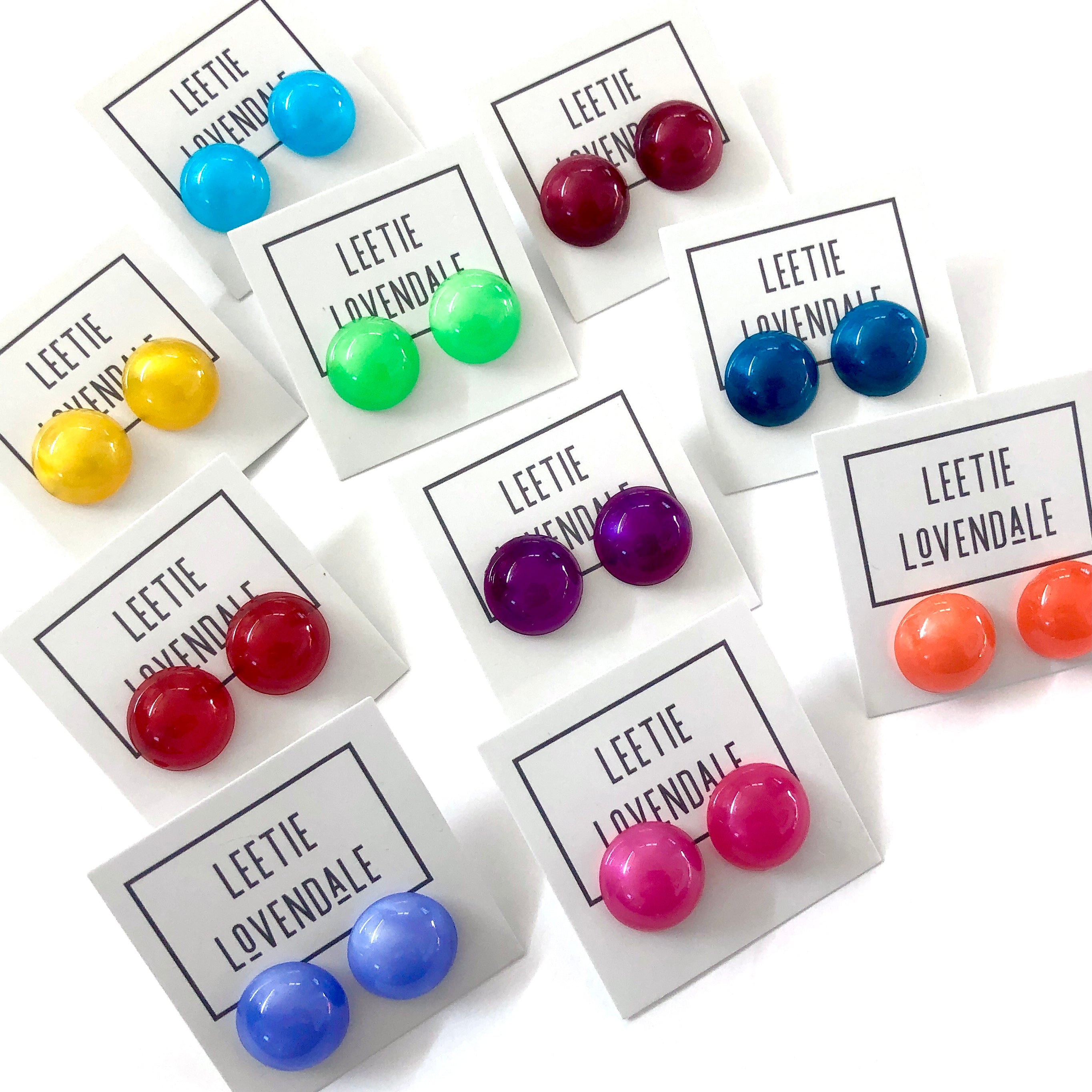 Orange Aura Glow Retro Button Studs