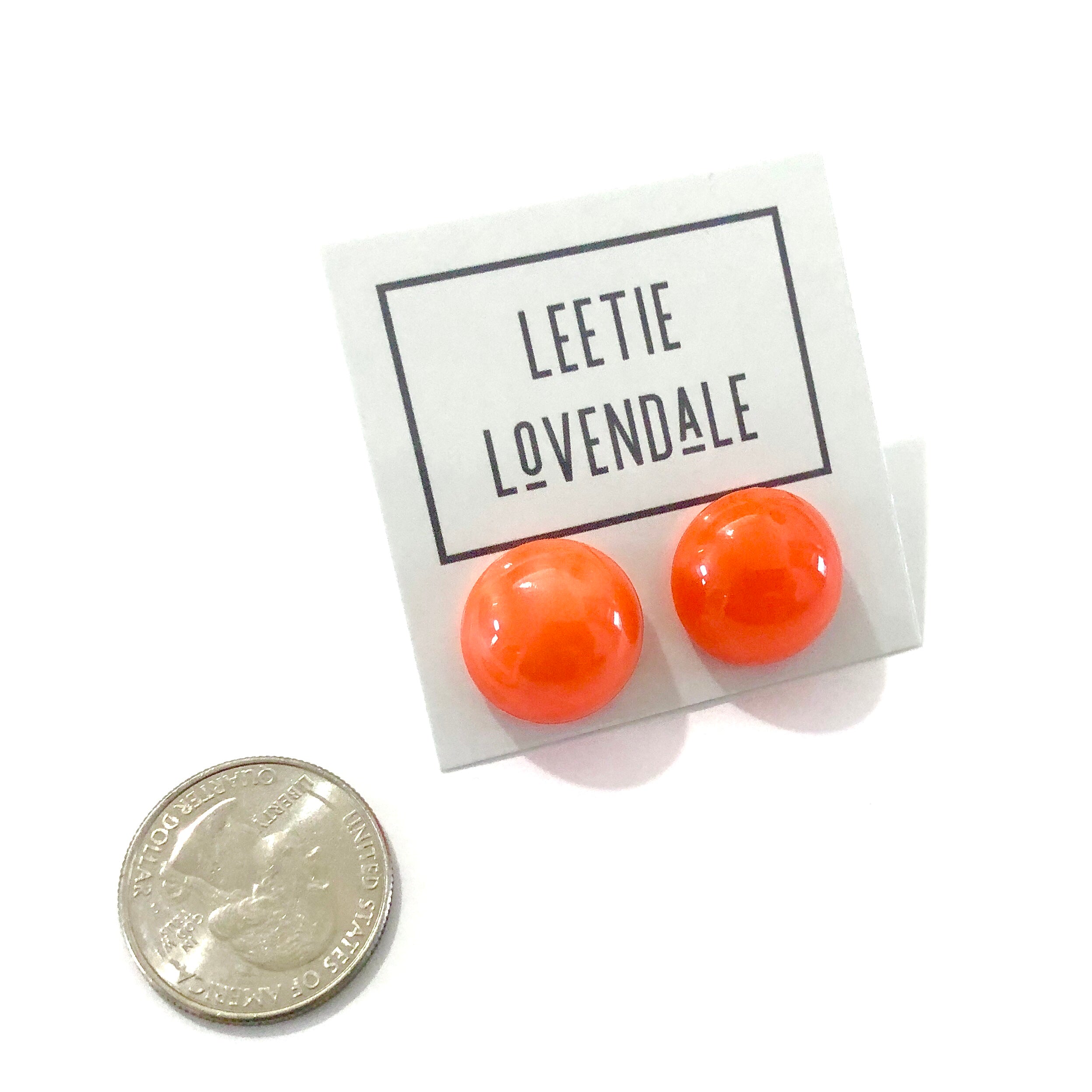 Orange Aura Glow Retro Button Studs