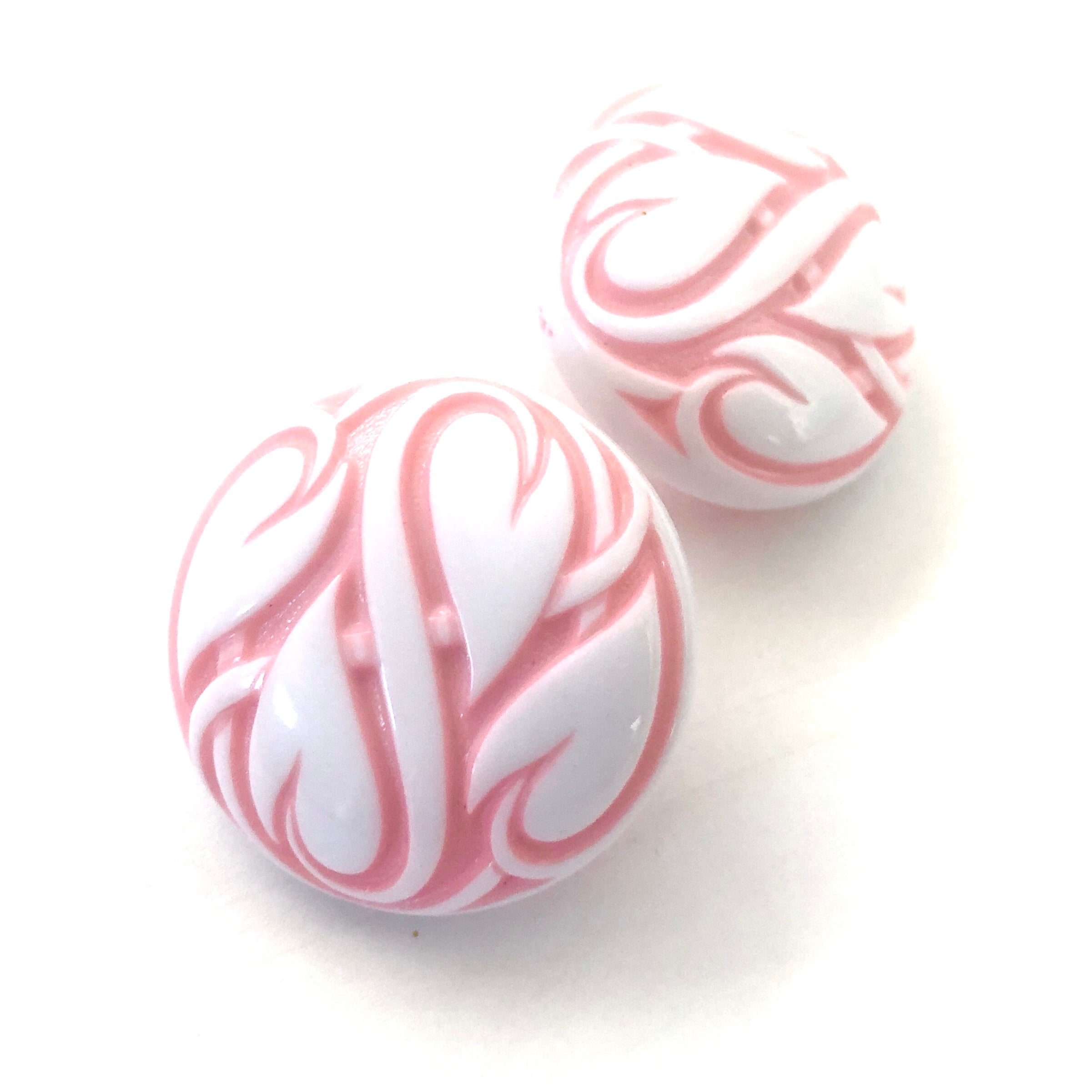 Pink Hearts Aflame Retro Button Stud Earrings