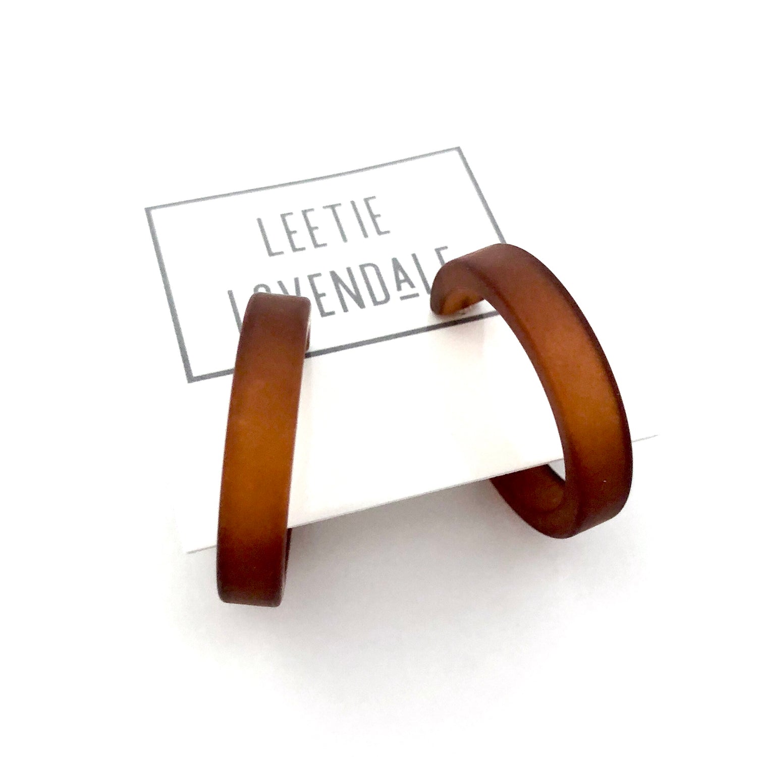 Mahogany Brown Frosted Small Classic Hoop Earrings