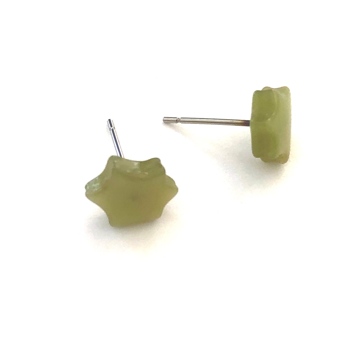 Sage Green Moonglow Mini Star Vintage Stud Earrings