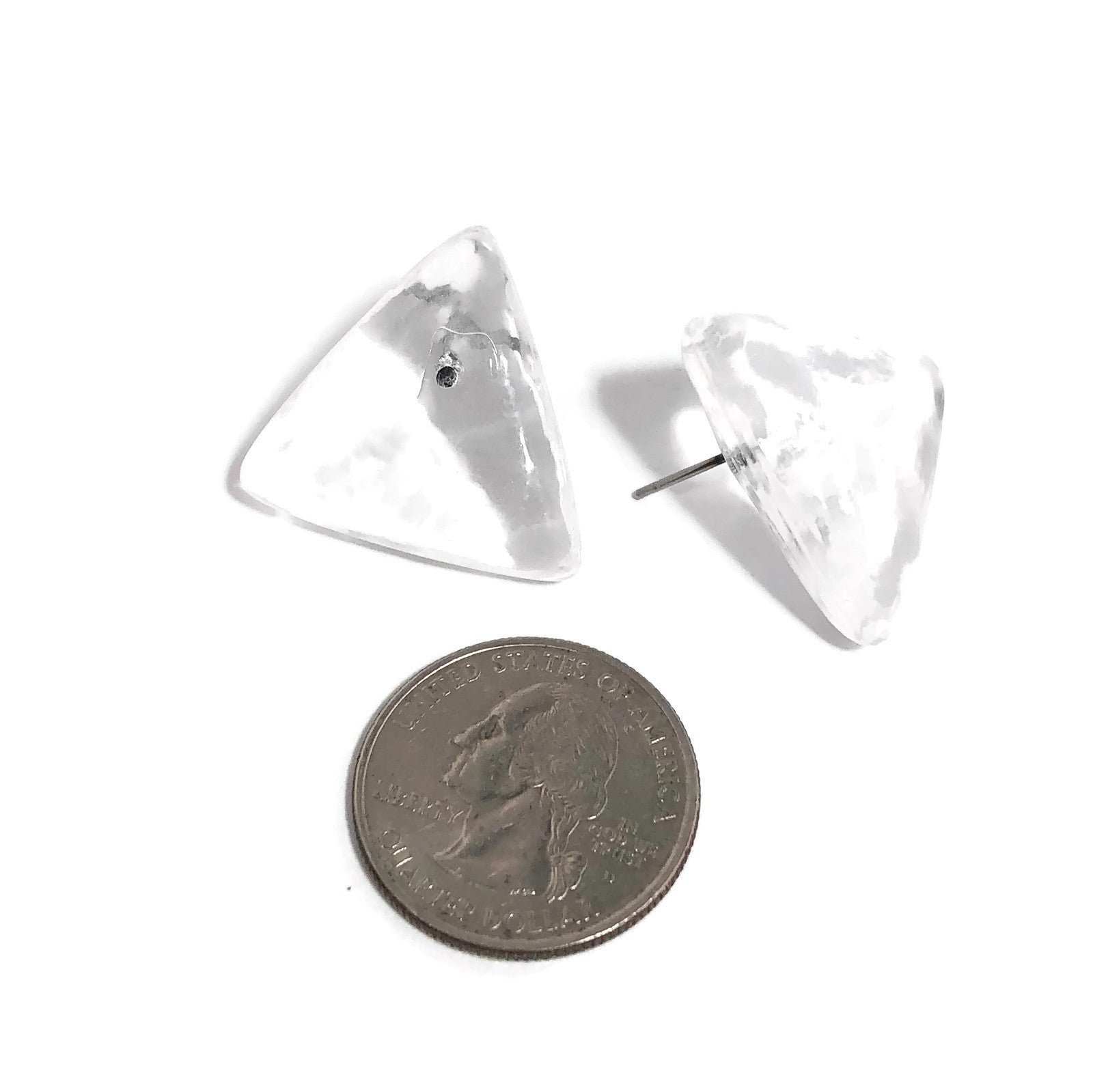 textured earrings clear