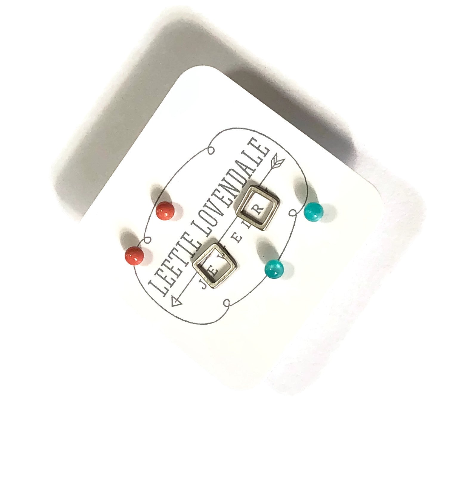 minimalist stud earrings coral