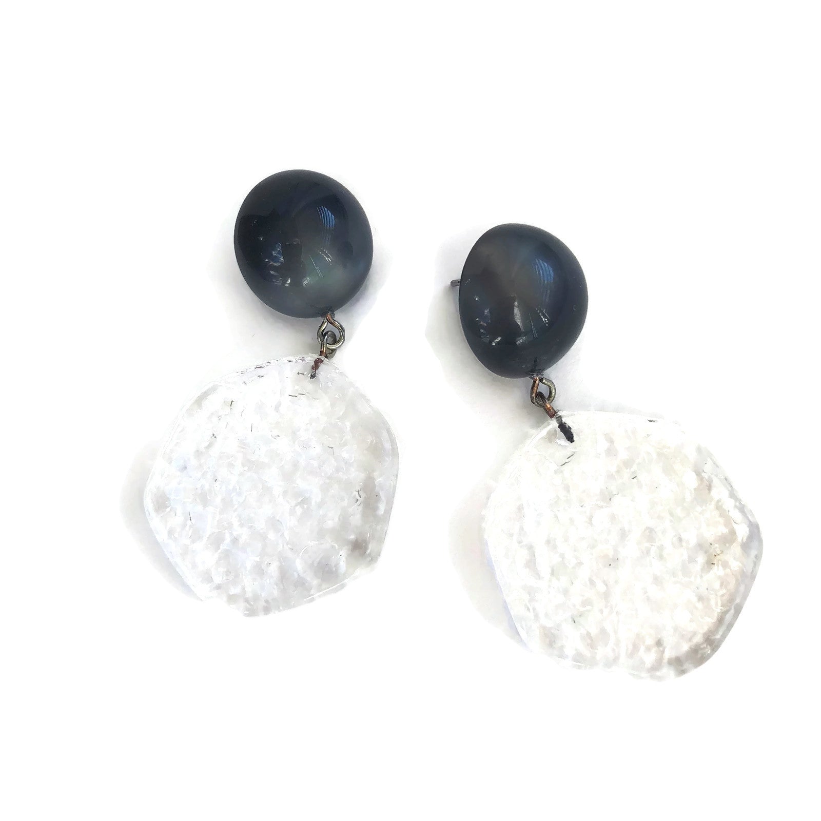 black clear earrings