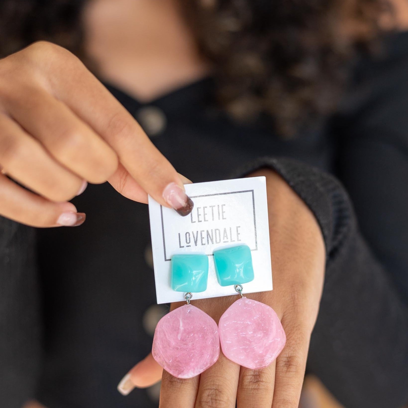 Orange & Clear Ice Chip Sophie Earrings