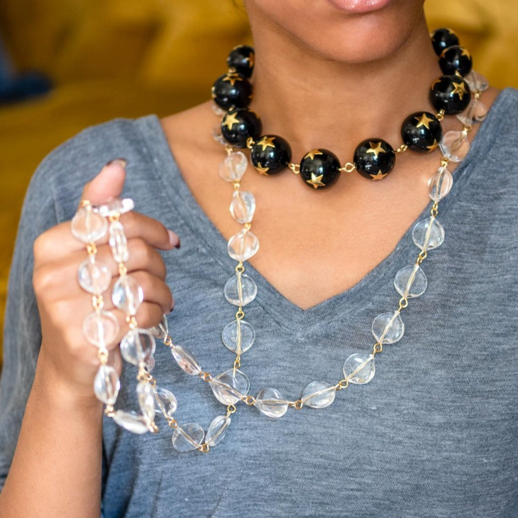 black gold star necklace