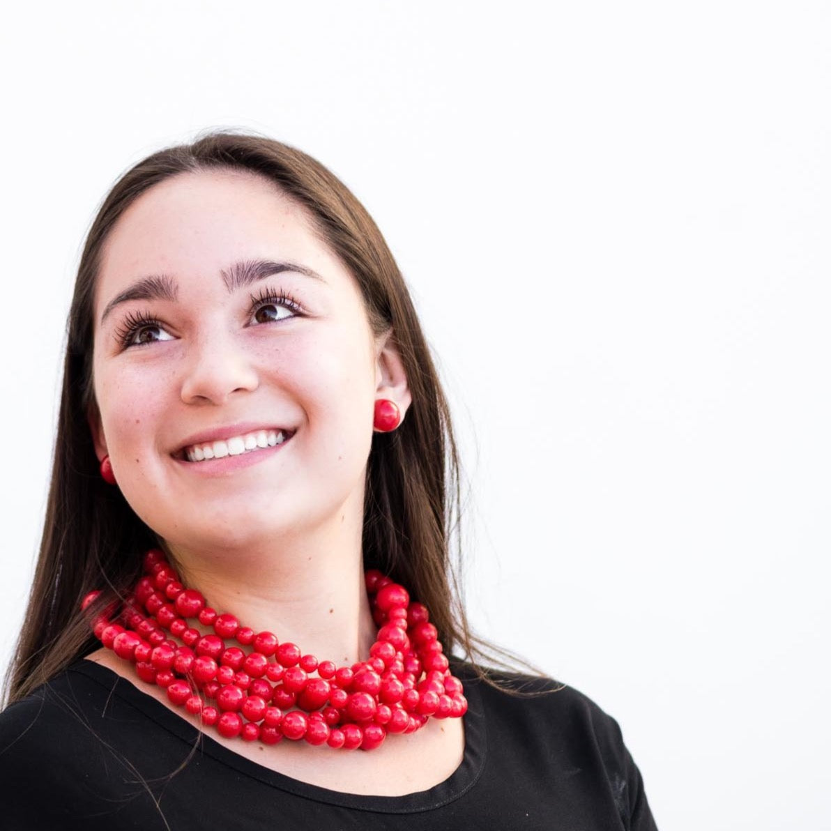 Cherry red, red jewelry, beads, red beads, modeling jewelry