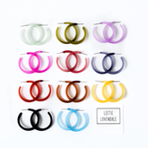 frosted rainbow hoop earrings