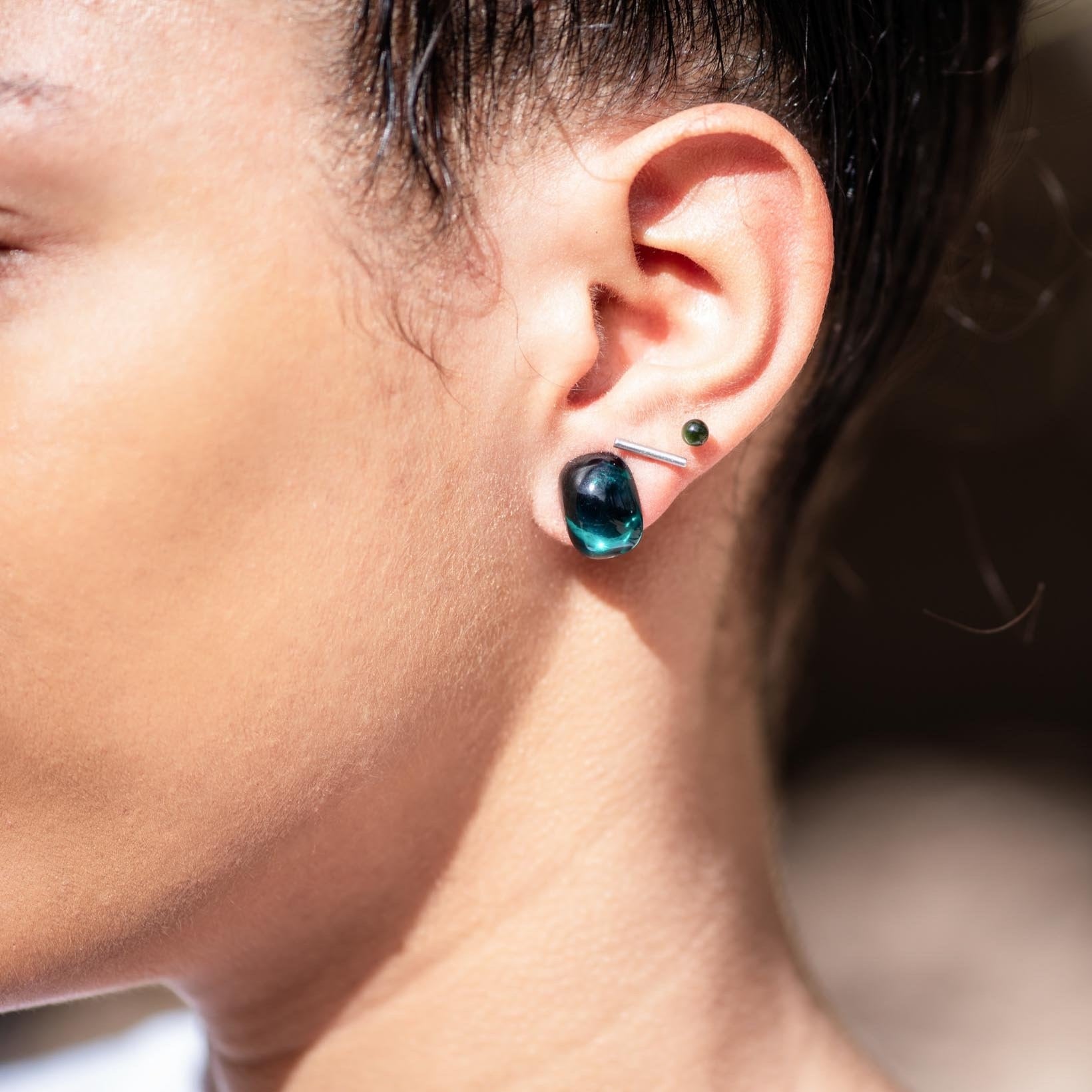 Emerald, green earrings, emerald earrings, stud earrings