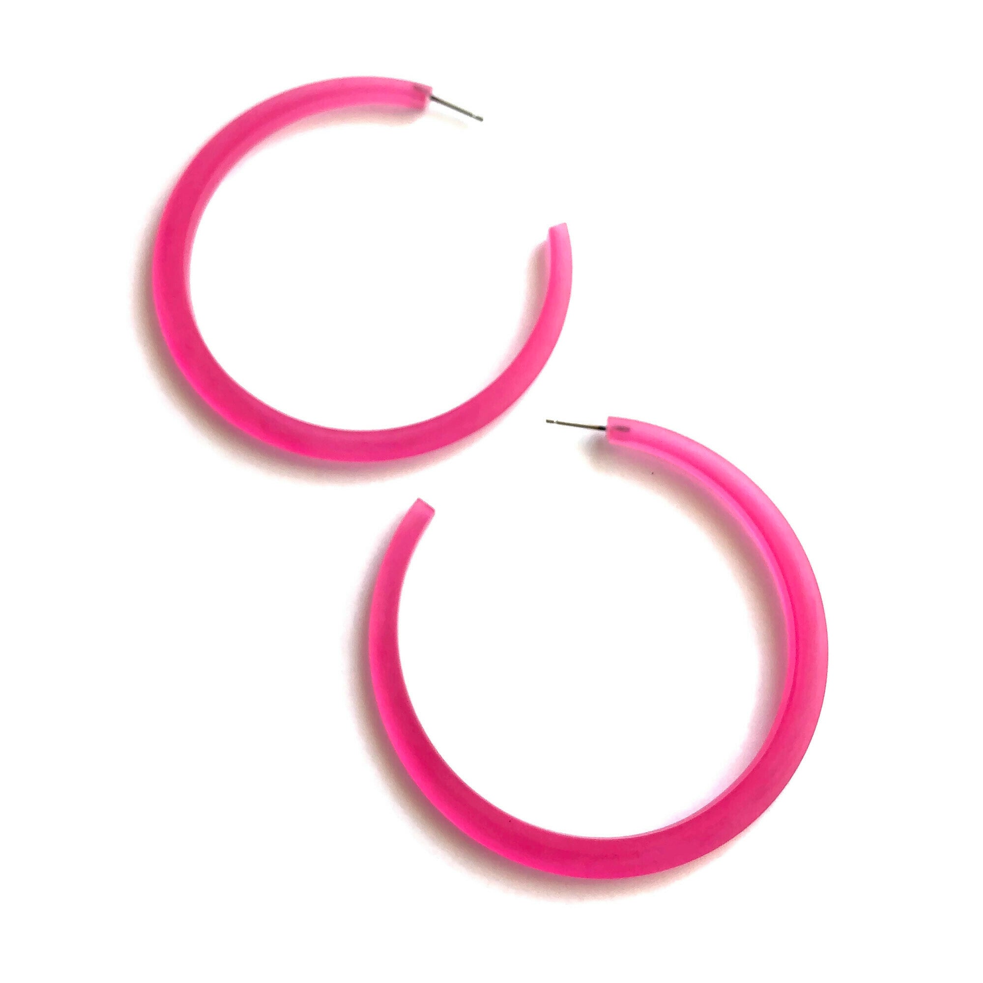 hot pink huge hoops