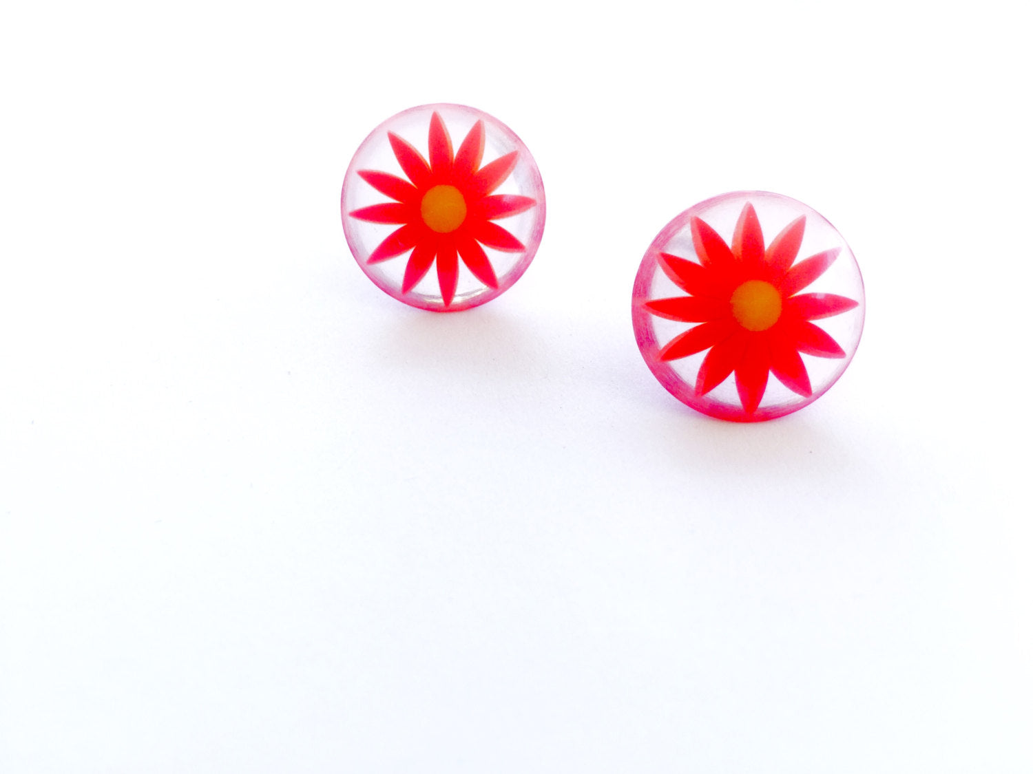 dark orange stud earrings