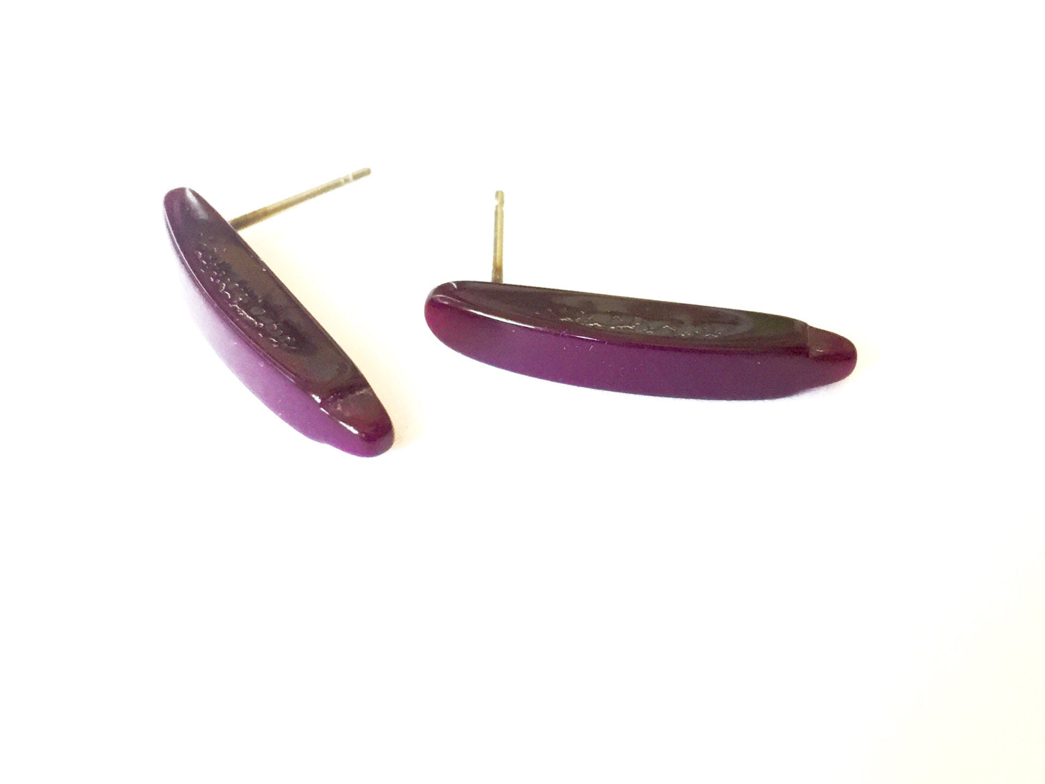 purple moonglow stud earrings