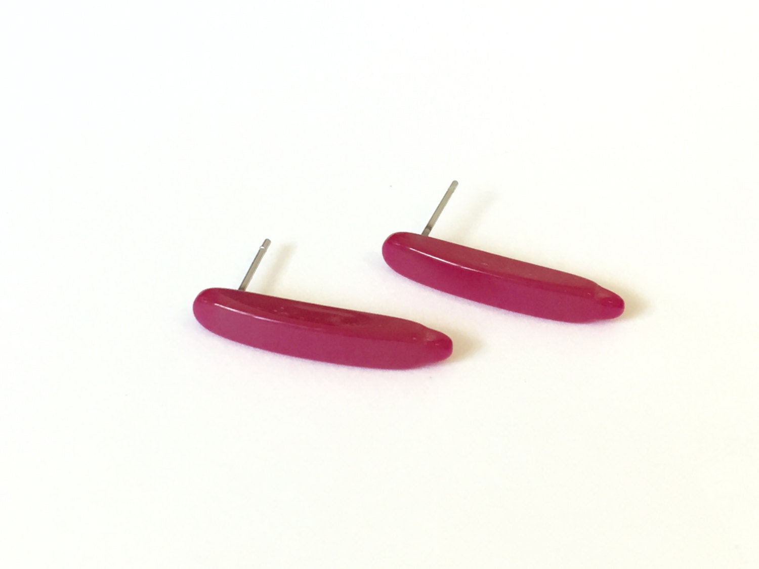 fuchsia stud earrings