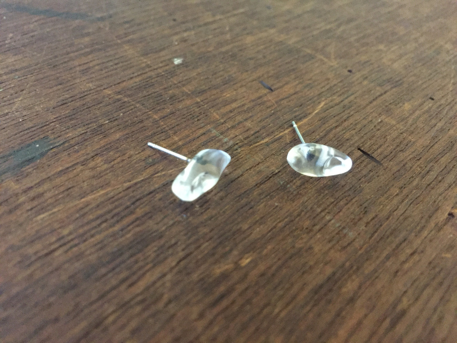 clear clog stud earrings