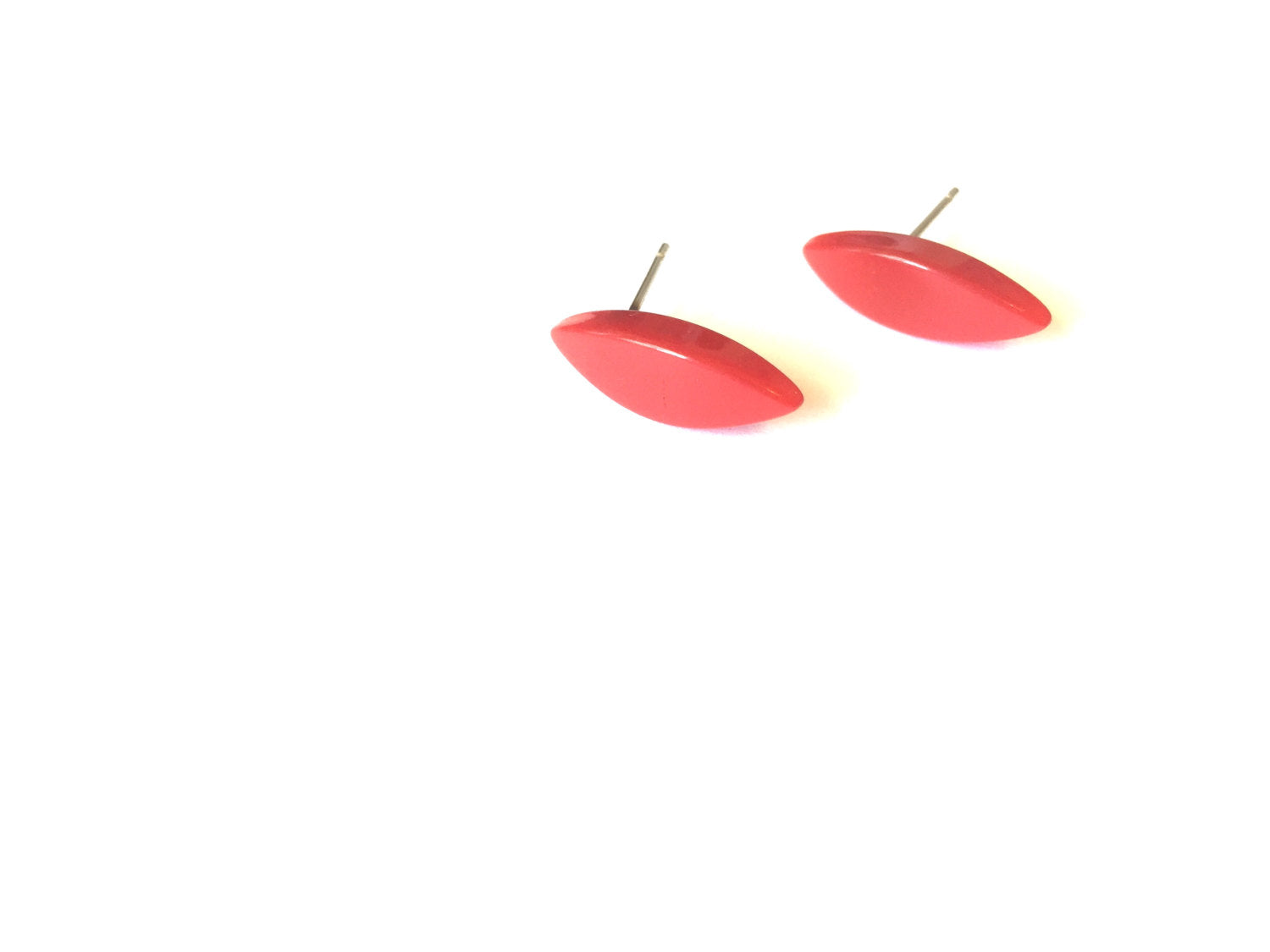 bright red diamond studs