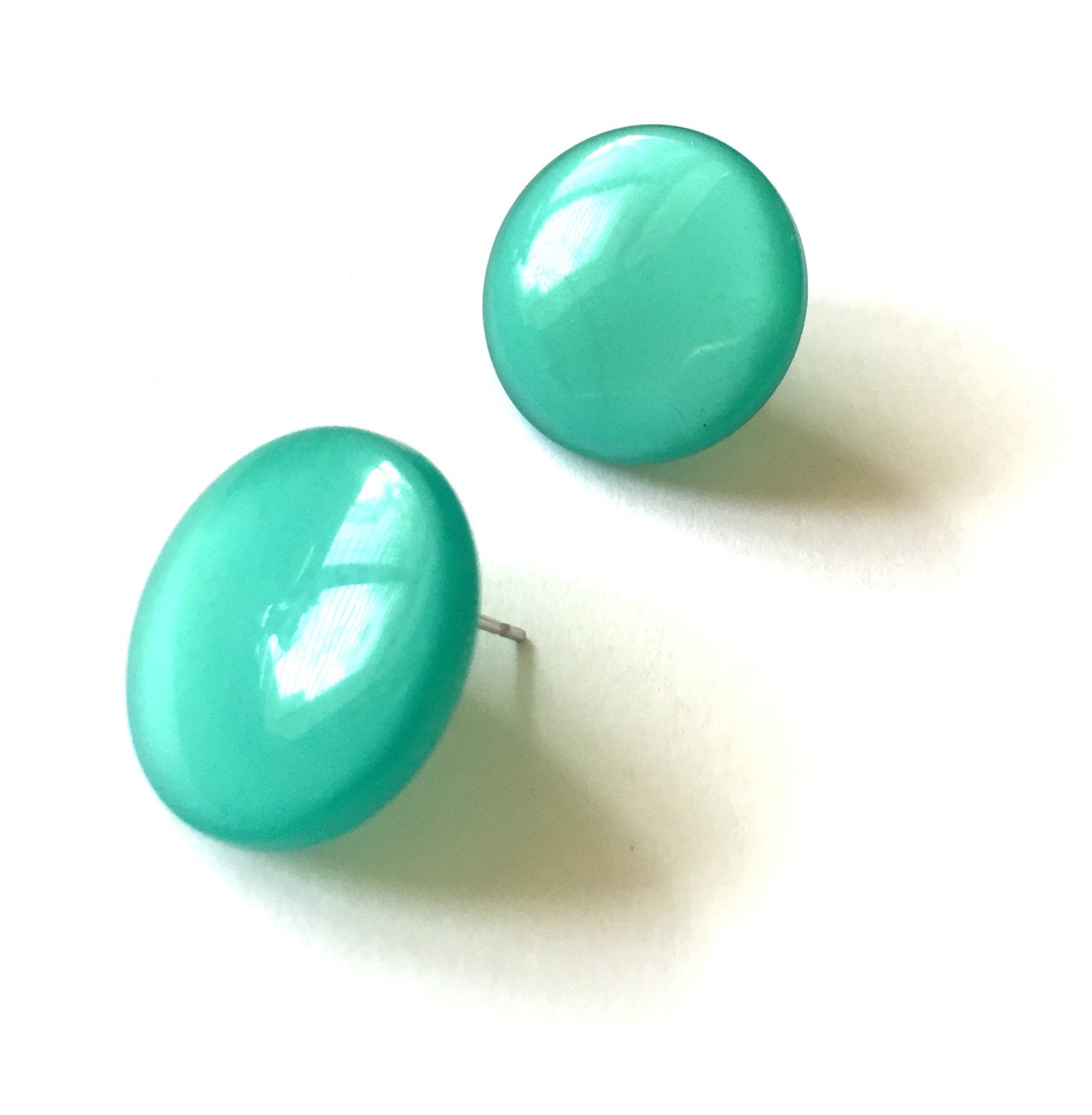 green moonglow earring