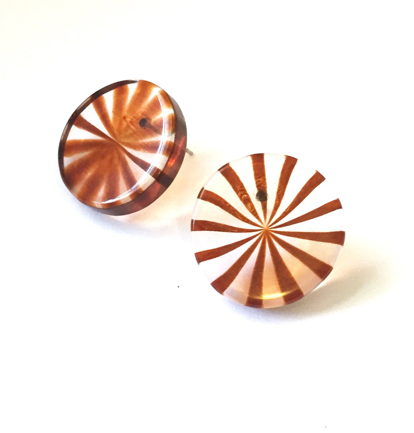 tortoise stripe disc earrings