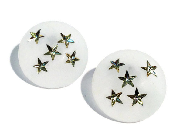 frosted clear gold earrings