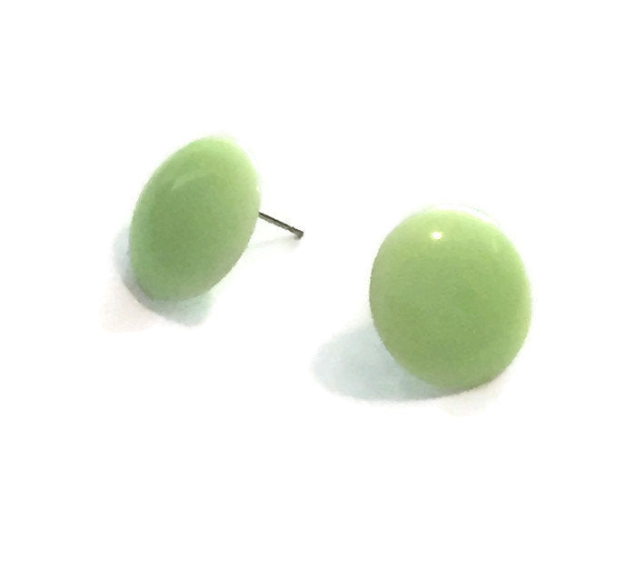 mint green disc studs