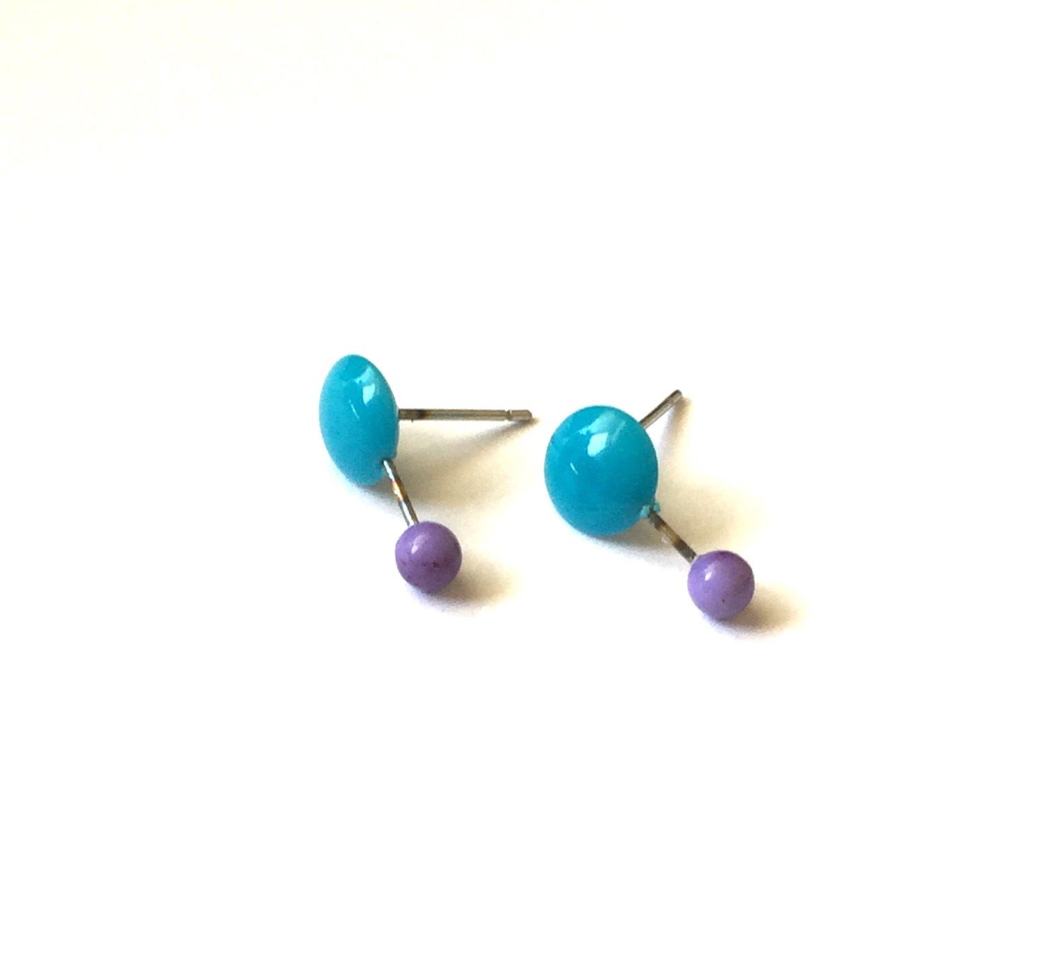 turquoise purple studs