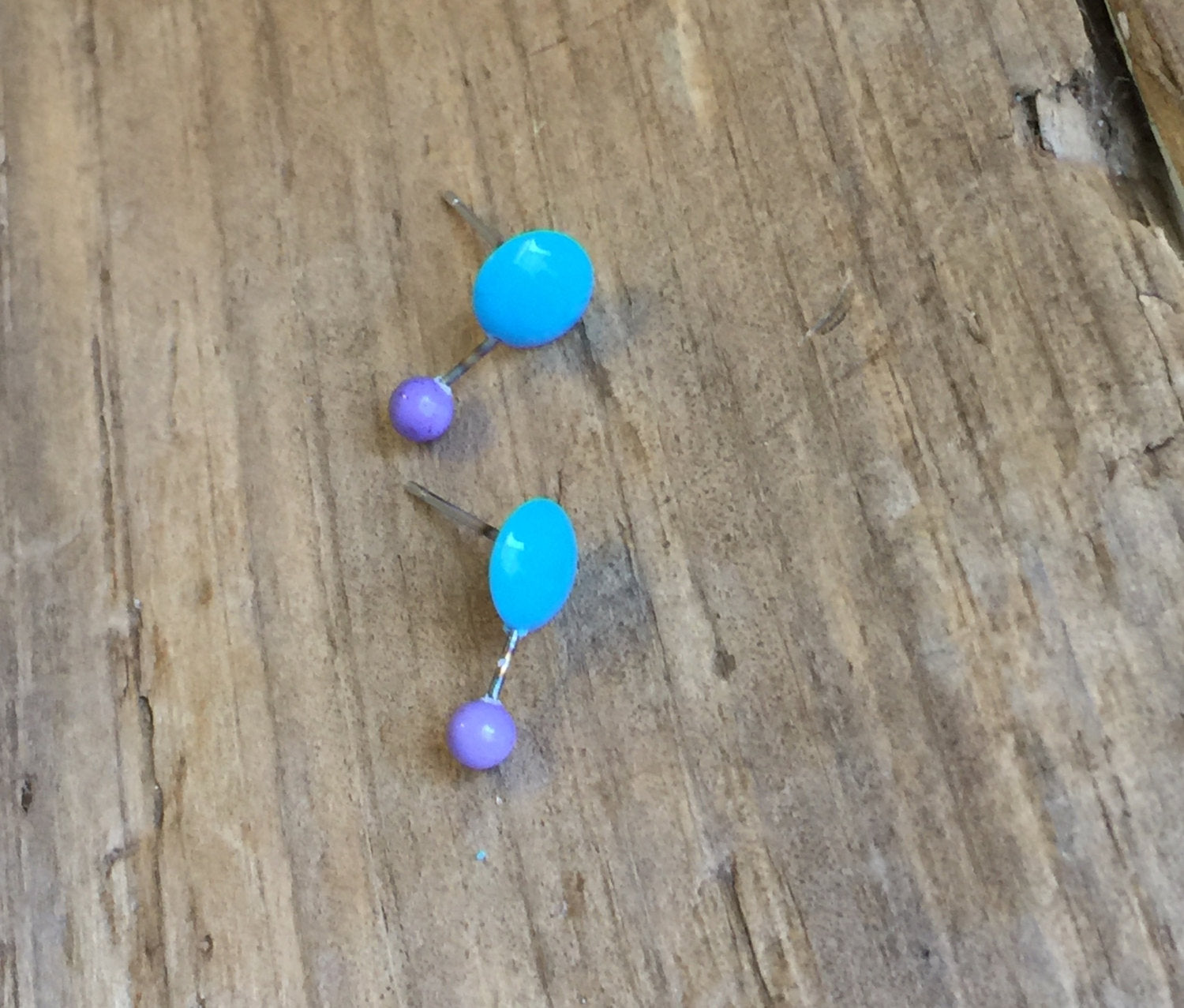 aqua purple studs