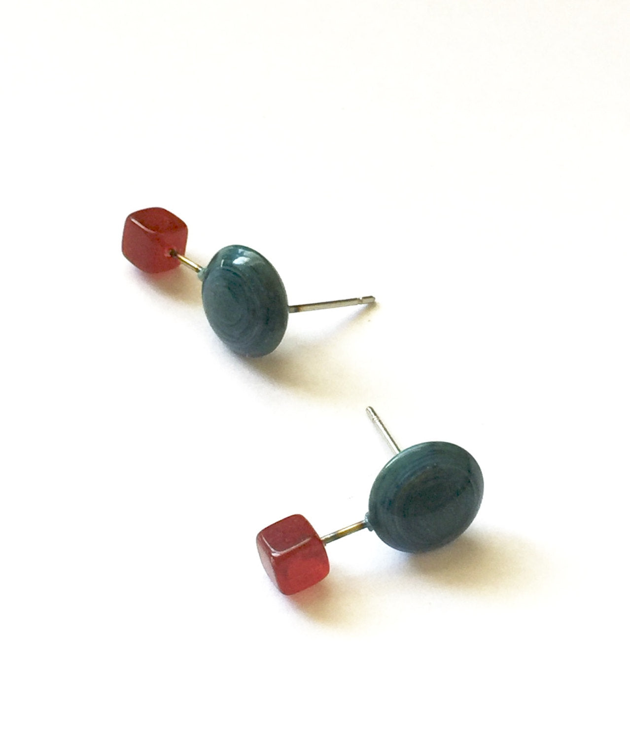 teal drop studs
