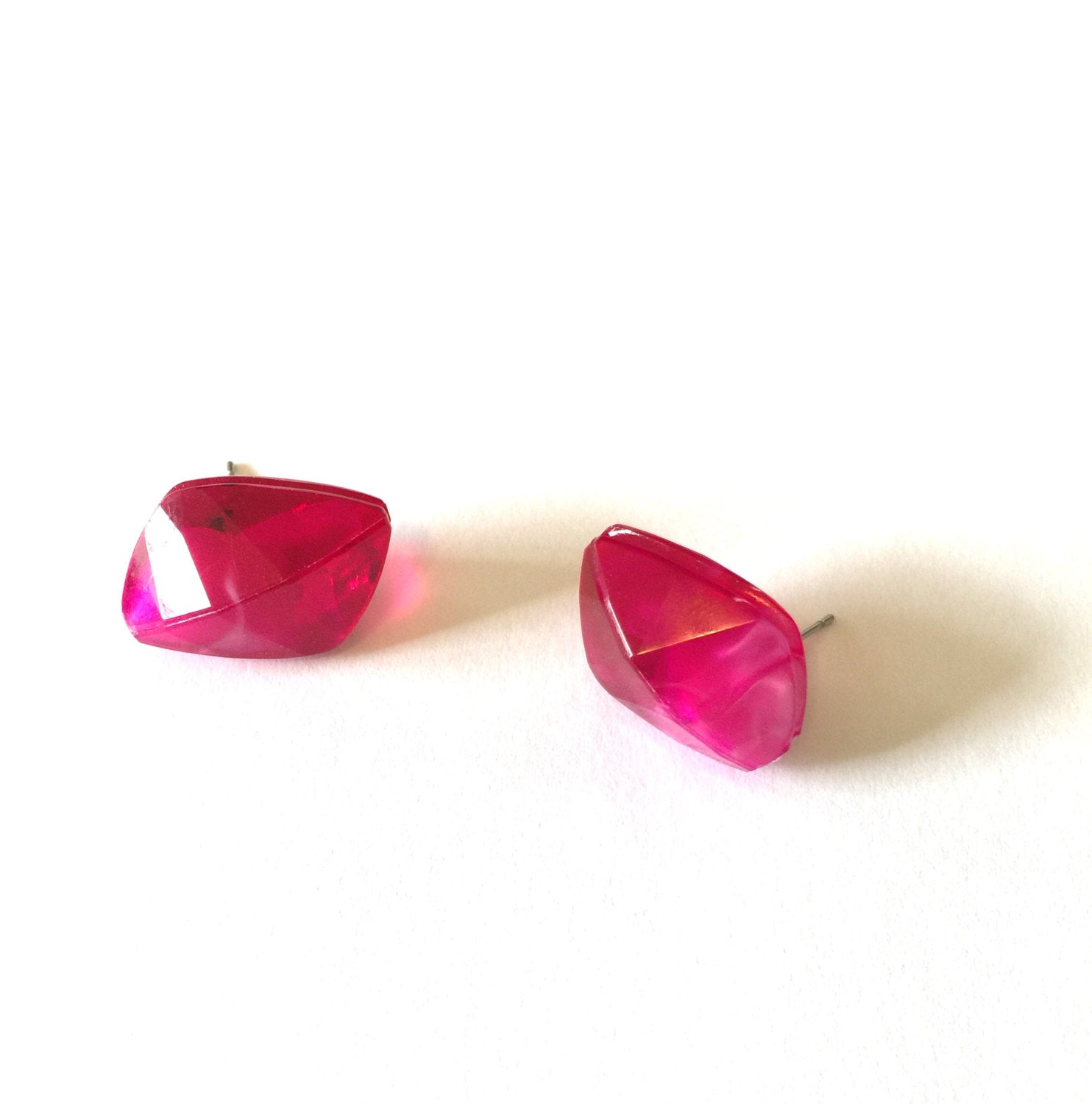 pink stud earing