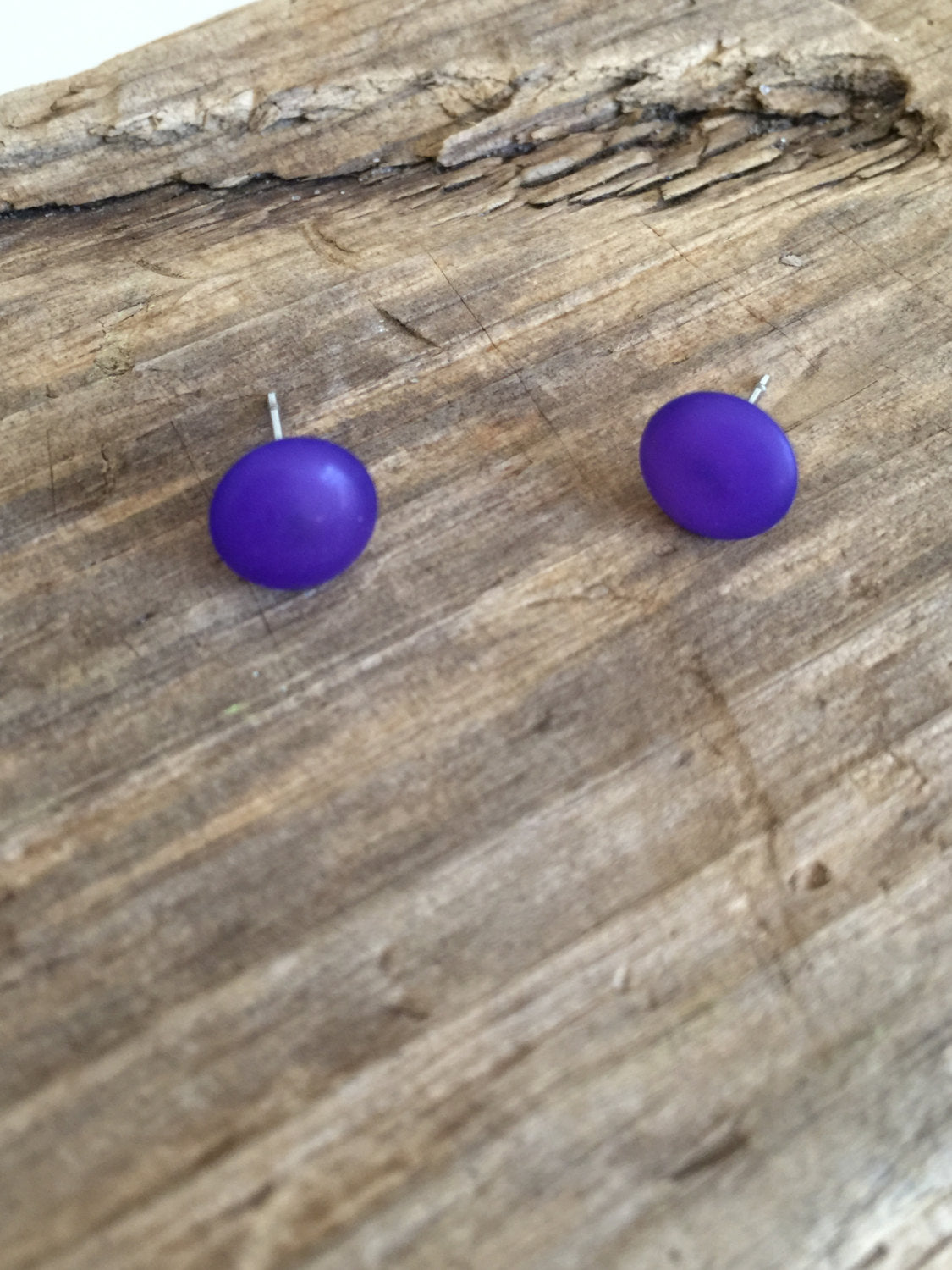 bright purple stud earrings