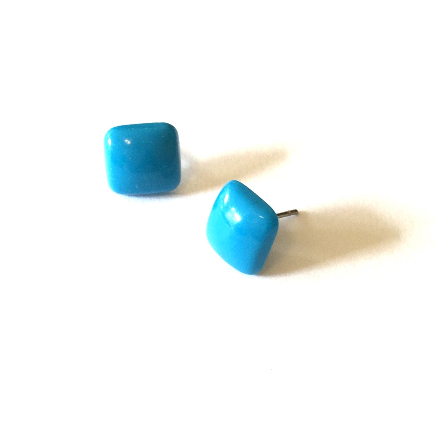 square studs turquoise