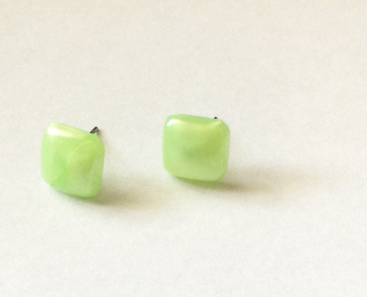 green square studs