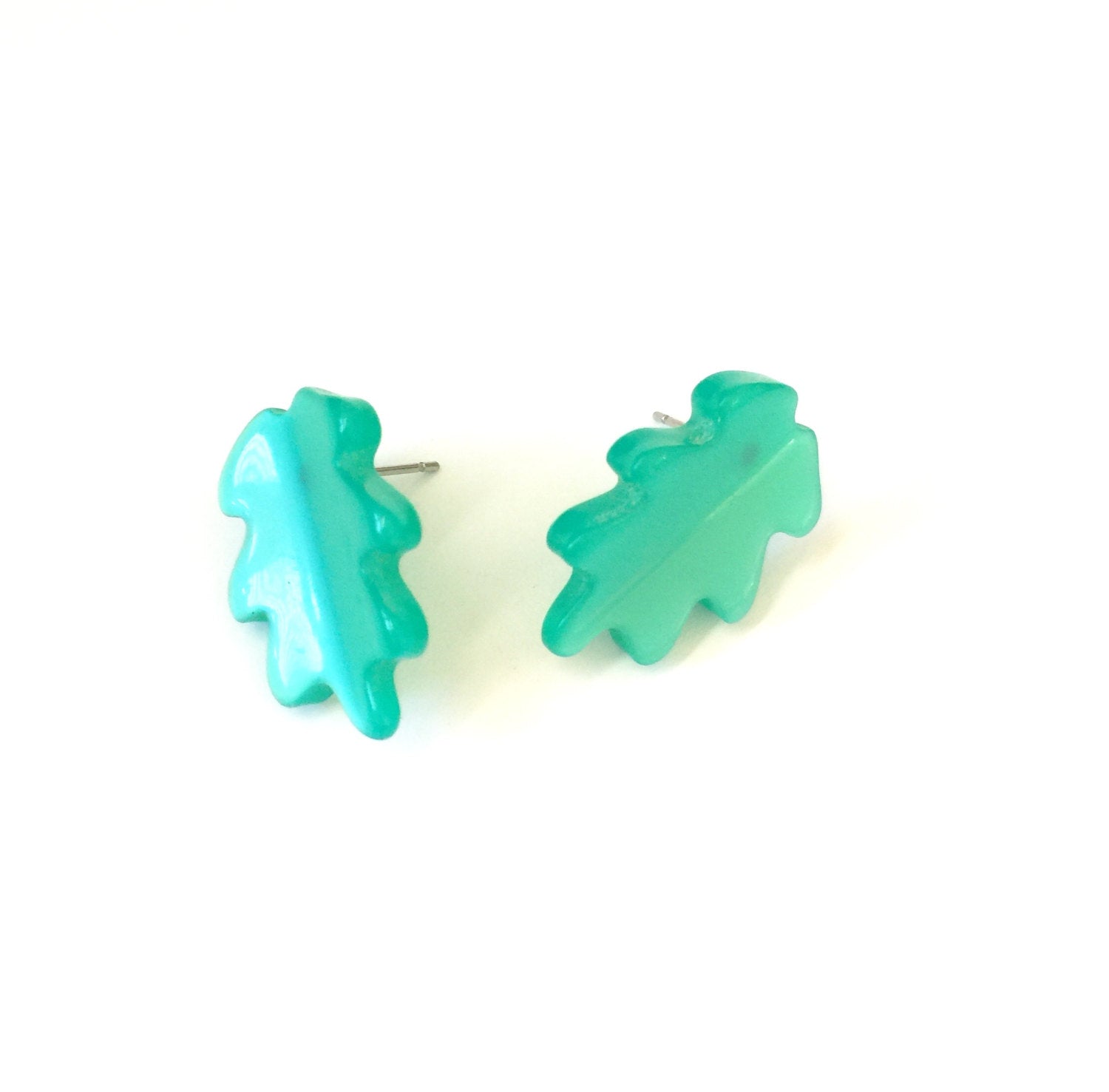 teal moonglow studs