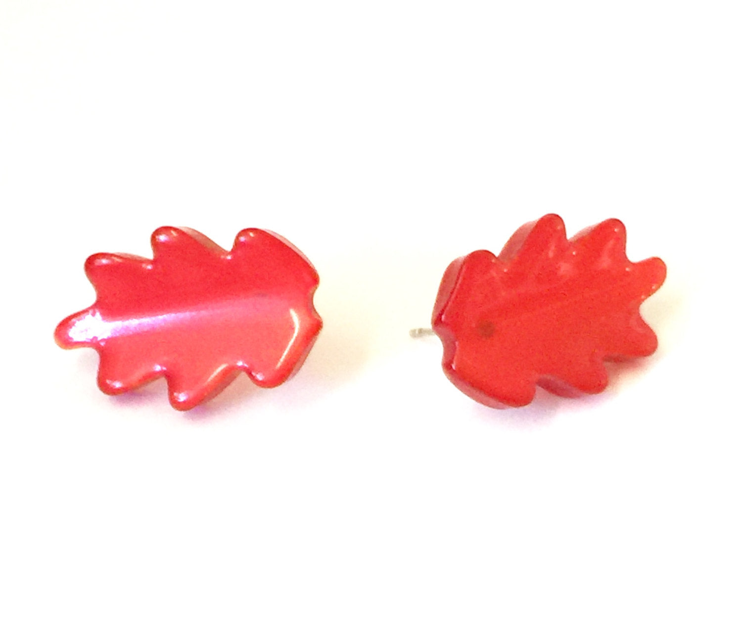 red leaves earrings