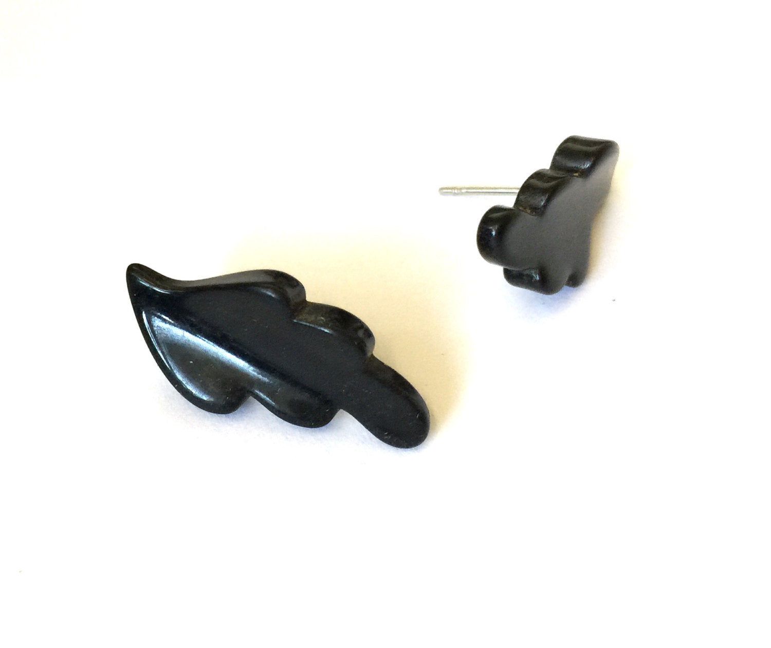 black leaves earrings