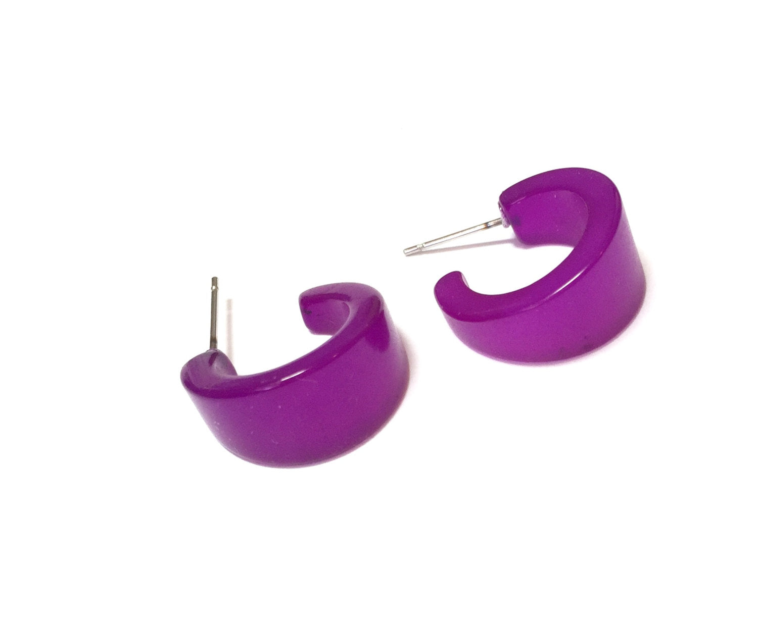 bright purple earrings