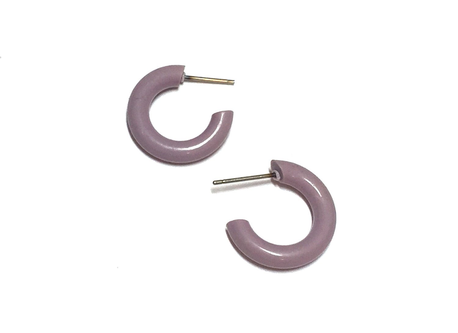 lilac purple tiny hoops